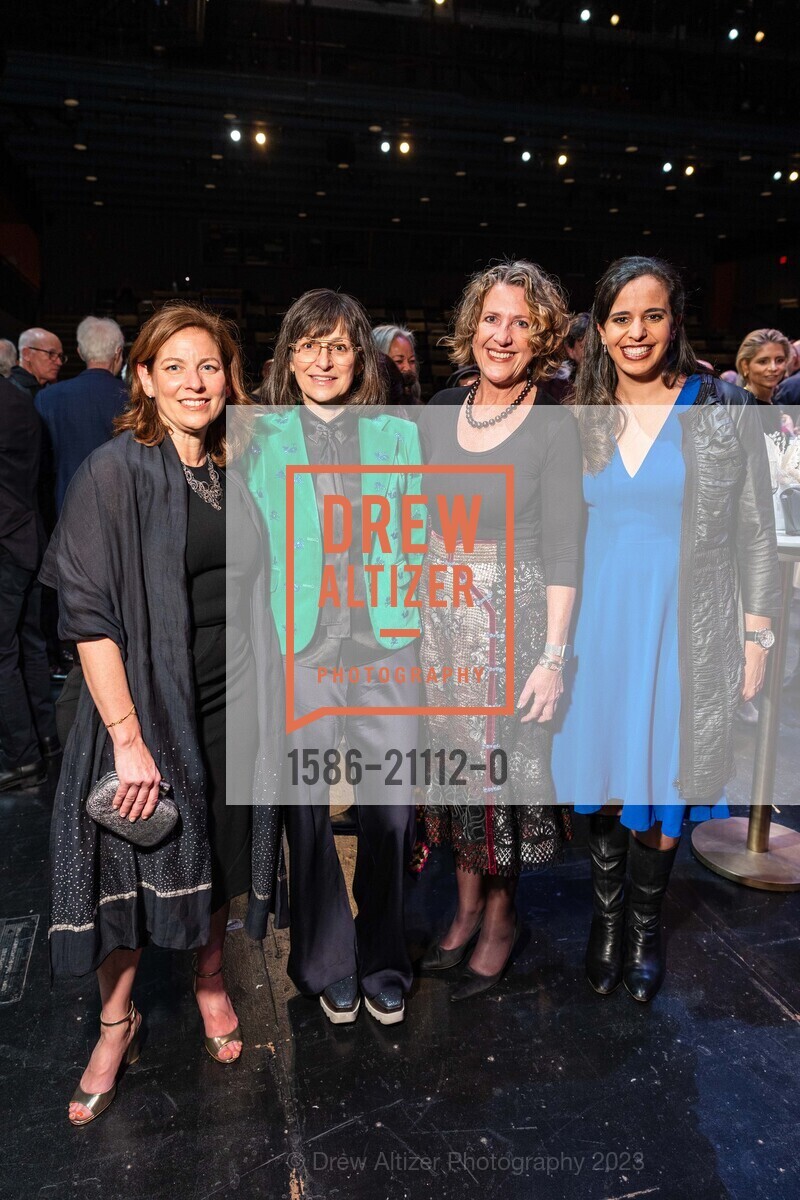 Sara Guyer, Sarah Thornton, Shannon Jackson, Marissa Nichols, Cal Performances' 2023 Gala Honoring William Kentridge, 2413 Bancroft Way, Berkeley, CA 94704 US. 2413 Bancroft Way, Berkeley, CA 94704 US, March 17th, 2023, Photo #1586-21112-0 Sara Guyer, Sarah Thornton, Shannon Jackson, Marissa Nichols, Photo #1586-21112-0