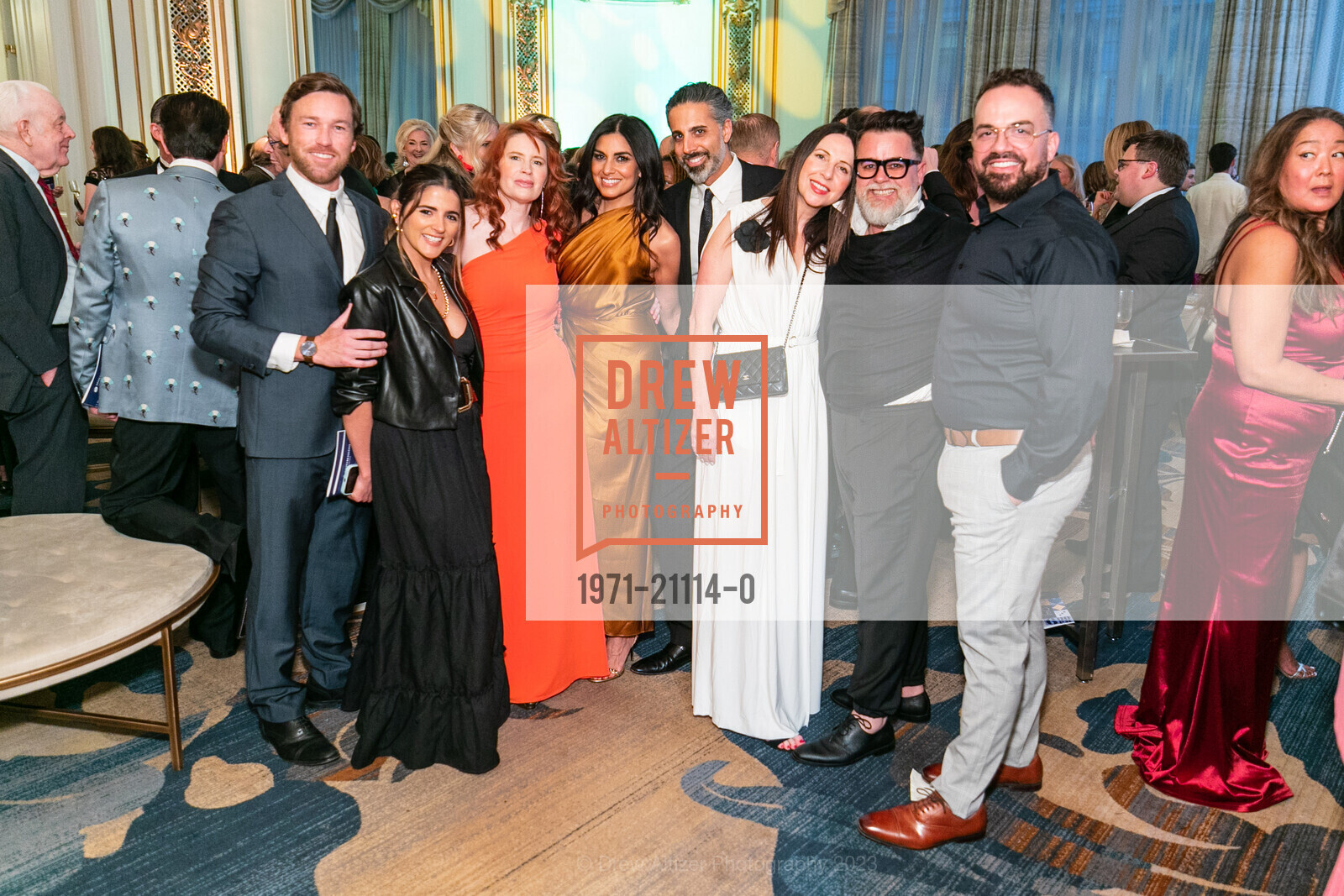 Nick Larson, Sandra Larson, Tracy Easton, Ami Palan, Michael Seda, Christophe Saluzzo, Johnny Saade, Dress For Success' "Casino Royale" Gala 2023, Palace Hotel. Palace Hotel, March 18th, 2023, Photo #1971-21114-0 Nick Larson, Sandra Larson, Tracy Easton, Ami Palan, Michael Seda, Christophe Saluzzo, Johnny Saade, Photo #1971-21114-0