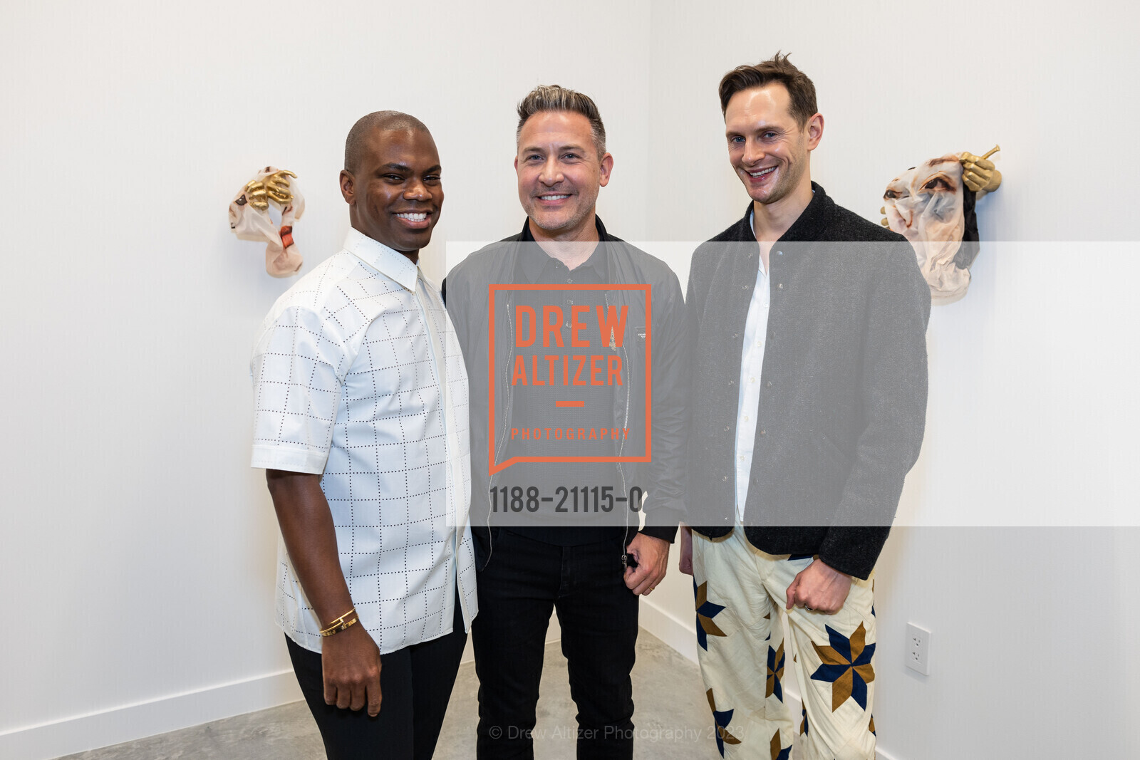 Jonathan Carver Moore, Tom Emrich, Zac Rose, VIP Reception for Jonathan Carver Moore Gallery Opening 2023, The LINE SF @ 33 Turk St, SF, CA 94102 US. The LINE SF @ 33 Turk St, SF, CA 94102 US, March 21st, 2023, Photo #1188-21115-0 Jonathan Carver Moore, Tom Emrich, Zac Rose, Photo #1188-21115-0