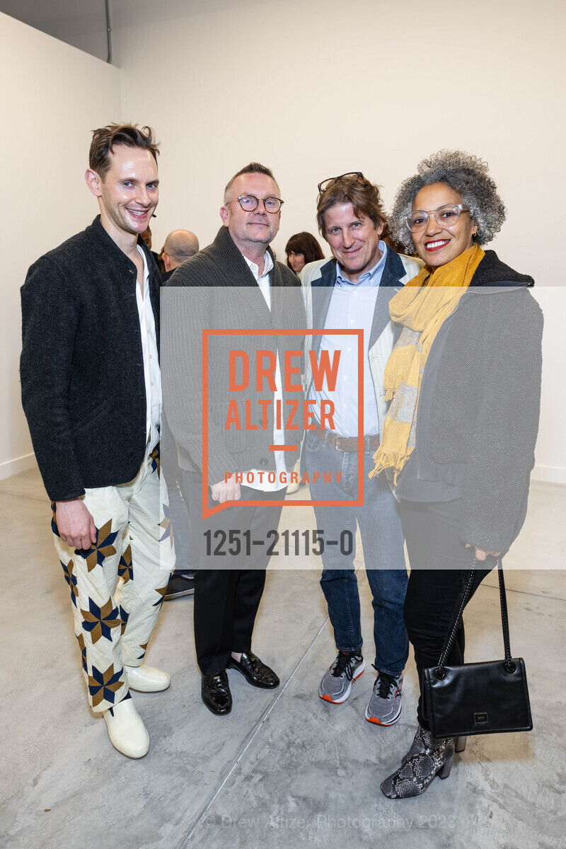 Zac Rose, Justin Pace, Bradley McCallum, Natasha Becker, VIP Reception for Jonathan Carver Moore Gallery Opening 2023, The LINE SF @ 33 Turk St, SF, CA 94102 US. The LINE SF @ 33 Turk St, SF, CA 94102 US, March 21st, 2023, Photo #1251-21115-0 Zac Rose, Justin Pace, Bradley McCallum, Natasha Becker, Photo #1251-21115-0