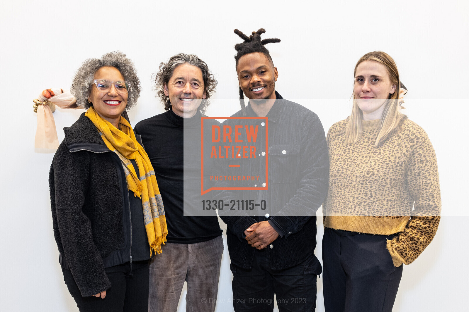 Natasha Becker, Bryan Meehan, Adrian Burrell, Janna Keegan, VIP Reception for Jonathan Carver Moore Gallery Opening 2023, The LINE SF @ 33 Turk St, SF, CA 94102 US. The LINE SF @ 33 Turk St, SF, CA 94102 US, March 21st, 2023, Photo #1330-21115-0 Natasha Becker, Bryan Meehan, Adrian Burrell, Janna Keegan, Photo #1330-21115-0