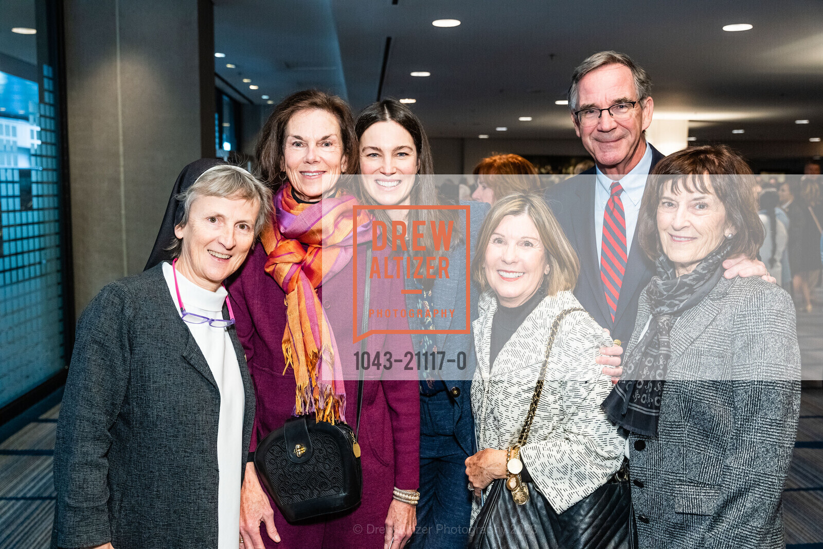 Sister Lilly Fitzpatrick, Margaret McCaffery, Maureen McCaffery Coleman, Mary Lawson, Jim Paver, Karen McGee, ICA Cristo Rey Academy Annual Business Lunch 2023, Jamie Roach @ 5 Embarcadero Ctr, SF, CA 94111 US. Jamie Roach @ 5 Embarcadero Ctr, SF, CA 94111 US, March 23rd, 2023, Photo #1043-21117-0 Sister Lilly Fitzpatrick, Margaret McCaffery, Maureen McCaffery Coleman, Mary Lawson, Jim Paver, Karen McGee, Photo #1043-21117-0