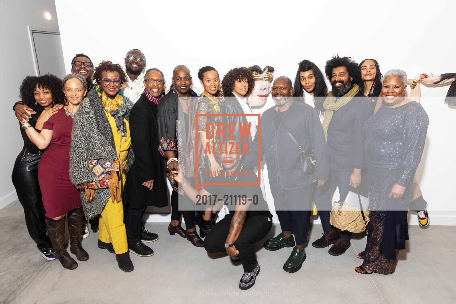 Selena Davant, Rosesharon Oates, Xavier Cunningham, Vicki Hughes, Stephane Mongu, Ron Saunders, Ashara Ekundayo, Whitney Mongu, Jonathan Carver Moore, Erica Deeman, Rashaad Newsome, Nkechi Njaka, George McCalman, Shaquille Heath, Belinda Shade-Moore, Grand Opening for Jonathan Carver Moore Gallery Opening 2023, 966 Market St, SF, CA 94102 US. 966 Market St, SF, CA 94102 US, March 23rd, 2023, Photo #2017-21119-0 Selena Davant, Rosesharon Oates, Xavier Cunningham, Vicki Hughes, Stephane Mongu, Ron Saunders, Ashara Ekundayo, Whitney Mongu, Jonathan Carver Moore, Erica Deeman, Rashaad Newsome, Nkechi Njaka, George McCalman, Shaquille Heath, Belinda Shade-Moore, Photo #2017-21119-0