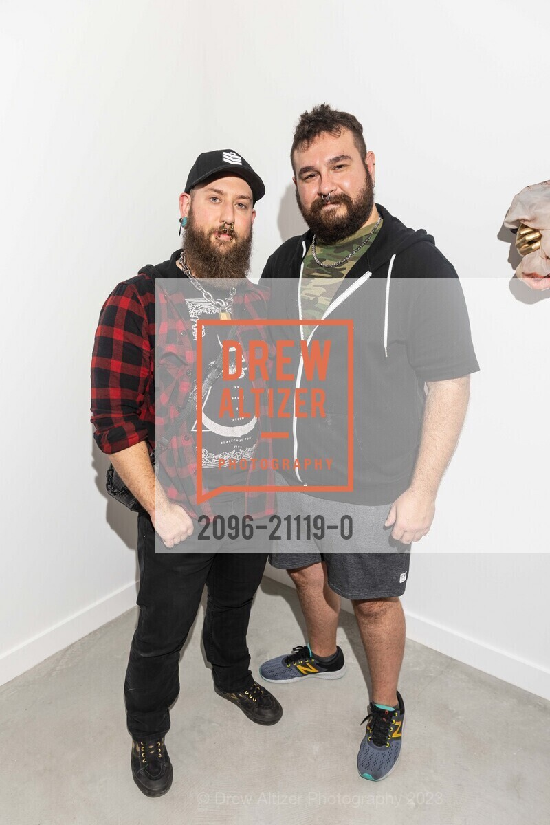 Nathan Lomas, Vince Hagiperos, Grand Opening for Jonathan Carver Moore Gallery Opening 2023, 966 Market St, SF, CA 94102 US. 966 Market St, SF, CA 94102 US, March 23rd, 2023, Photo #2096-21119-0 Nathan Lomas, Vince Hagiperos, Photo #2096-21119-0
