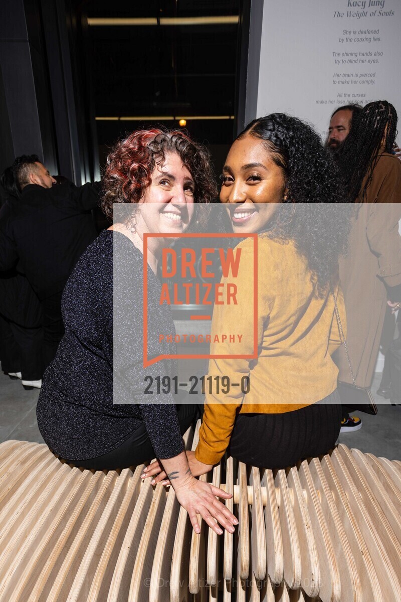 Victoria Heilweil, Francesca Rodriguez, Grand Opening for Jonathan Carver Moore Gallery Opening 2023, 966 Market St, SF, CA 94102 US. 966 Market St, SF, CA 94102 US, March 23rd, 2023, Photo #2191-21119-0 Victoria Heilweil, Francesca Rodriguez, Photo #2191-21119-0