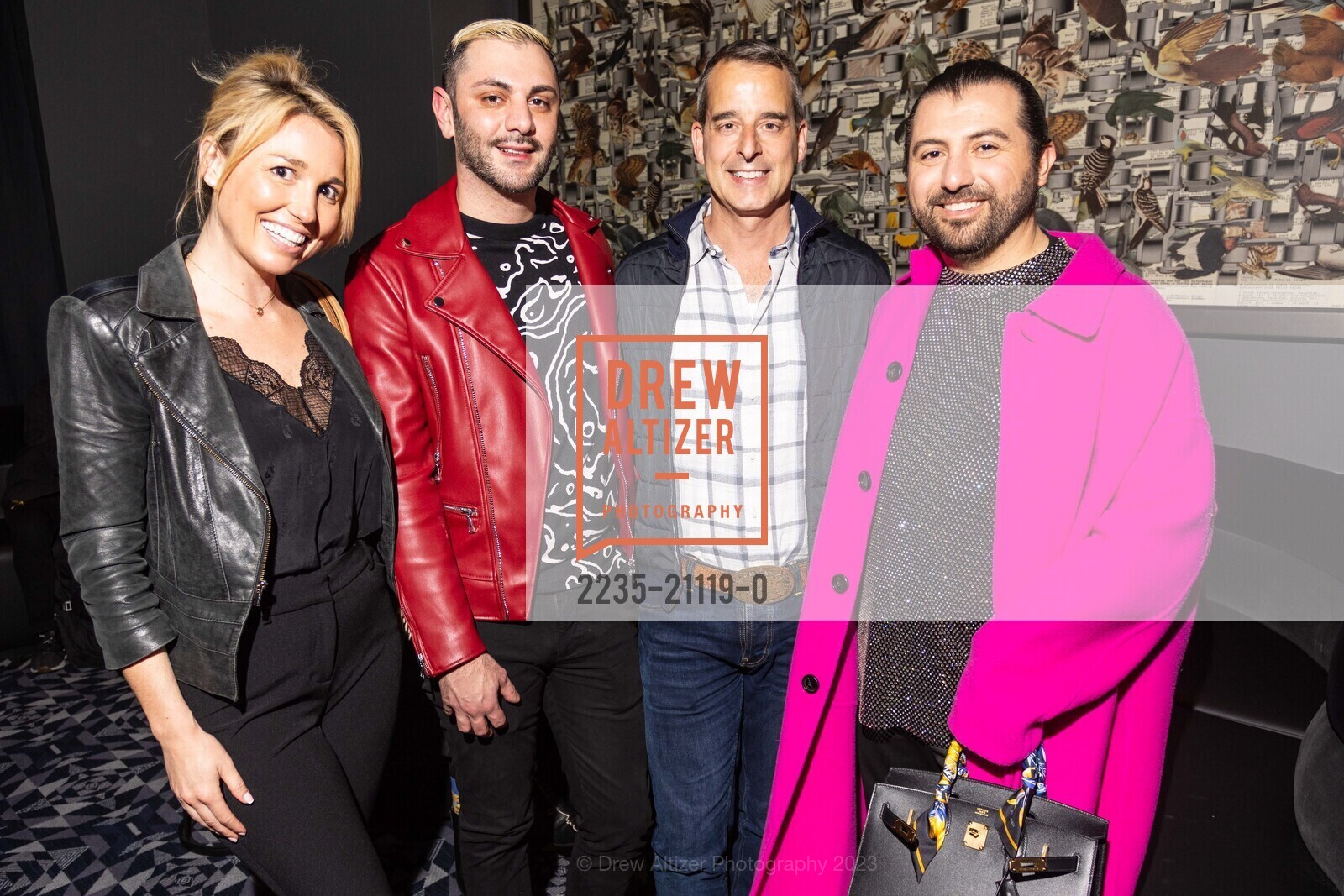 Helen Mann, Wajih Sobh, Chris Garvin, Shant Melkonian, Grand Opening for Jonathan Carver Moore Gallery Opening 2023, 966 Market St, SF, CA 94102 US. 966 Market St, SF, CA 94102 US, March 23rd, 2023, Photo #2235-21119-0 Helen Mann, Wajih Sobh, Chris Garvin, Shant Melkonian, Photo #2235-21119-0