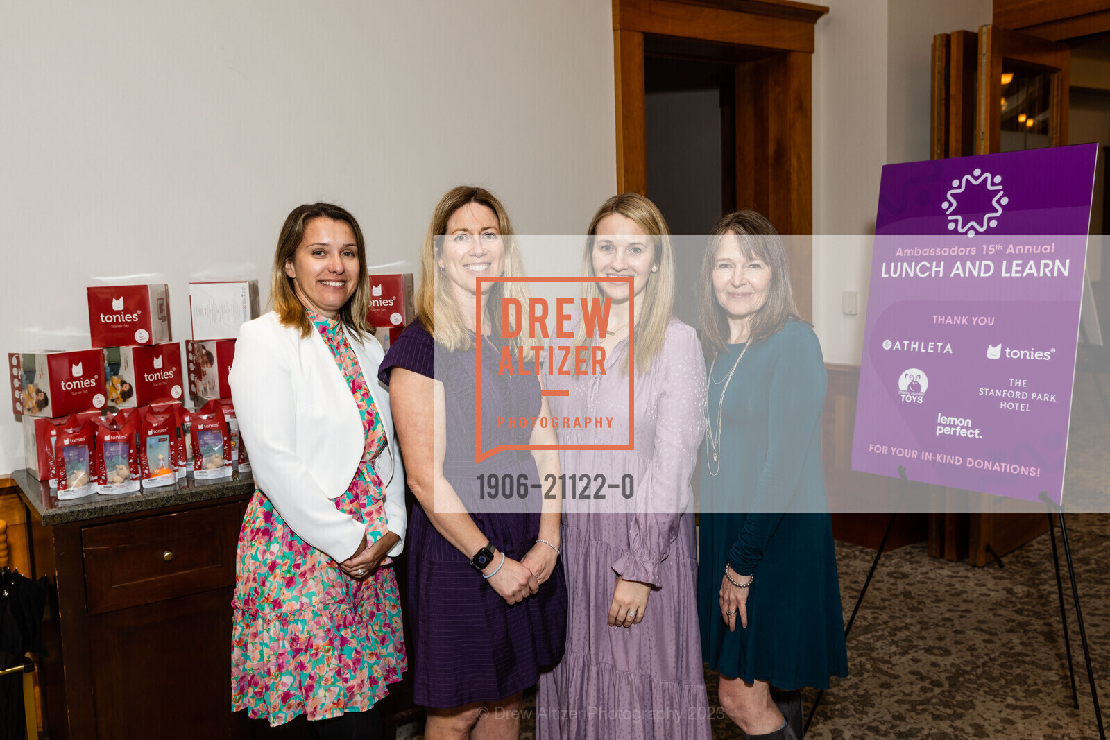Sanela Skritic, Susan Ewens Martin, Jessica Nelson, Andrea Kirk, The Lucile Packard Foundation's Lunch and Learn with Ambassadors 2023, Sharon Heights Golf and Country Club @ 2900 Sand Hill Rd, Menlo Park, CA 94025 US. Sharon Heights Golf and Country Club @ 2900 Sand Hill Rd, Menlo Park, CA 94025 US, March 29th, 2023, Photo #1906-21122-0 Sanela Skritic, Susan Ewens Martin, Jessica Nelson, Andrea Kirk, Photo #1906-21122-0