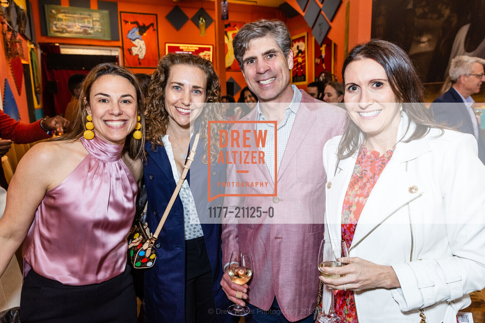 Lauren Kowal, Lisa Sugar, Eric Spaly, Jessica Spaly, Teach With Africa 15th Anniversary Celebrations, Bissap Baobab SF @ 2243 Mission St, SF, CA 94110 US. Bissap Baobab SF @ 2243 Mission St, SF, CA 94110 US, March 30th, 2023, Photo #1177-21125-0 Lauren Kowal, Lisa Sugar, Eric Spaly, Jessica Spaly, Photo #1177-21125-0