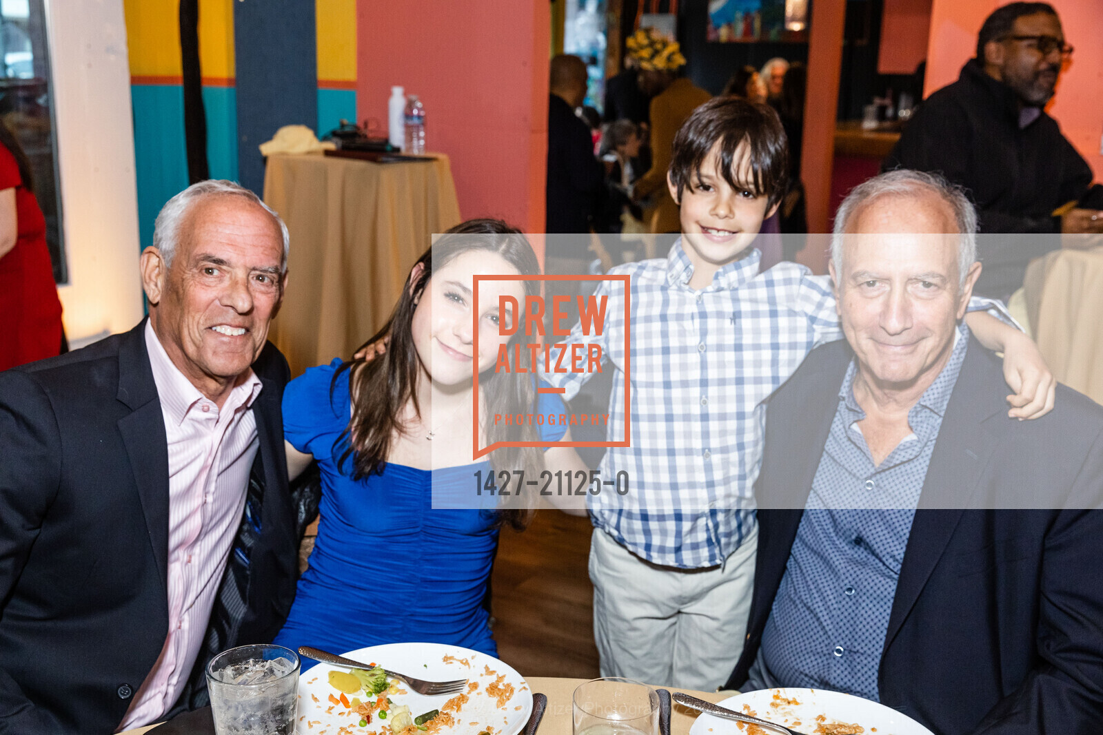 Larry Schlenoff, Chloe Kowal, Logan Kowal, Myron Kowal, Teach With Africa 15th Anniversary Celebrations, Bissap Baobab SF @ 2243 Mission St, SF, CA 94110 US. Bissap Baobab SF @ 2243 Mission St, SF, CA 94110 US, March 30th, 2023, Photo #1427-21125-0 Larry Schlenoff, Chloe Kowal, Logan Kowal, Myron Kowal, Photo #1427-21125-0