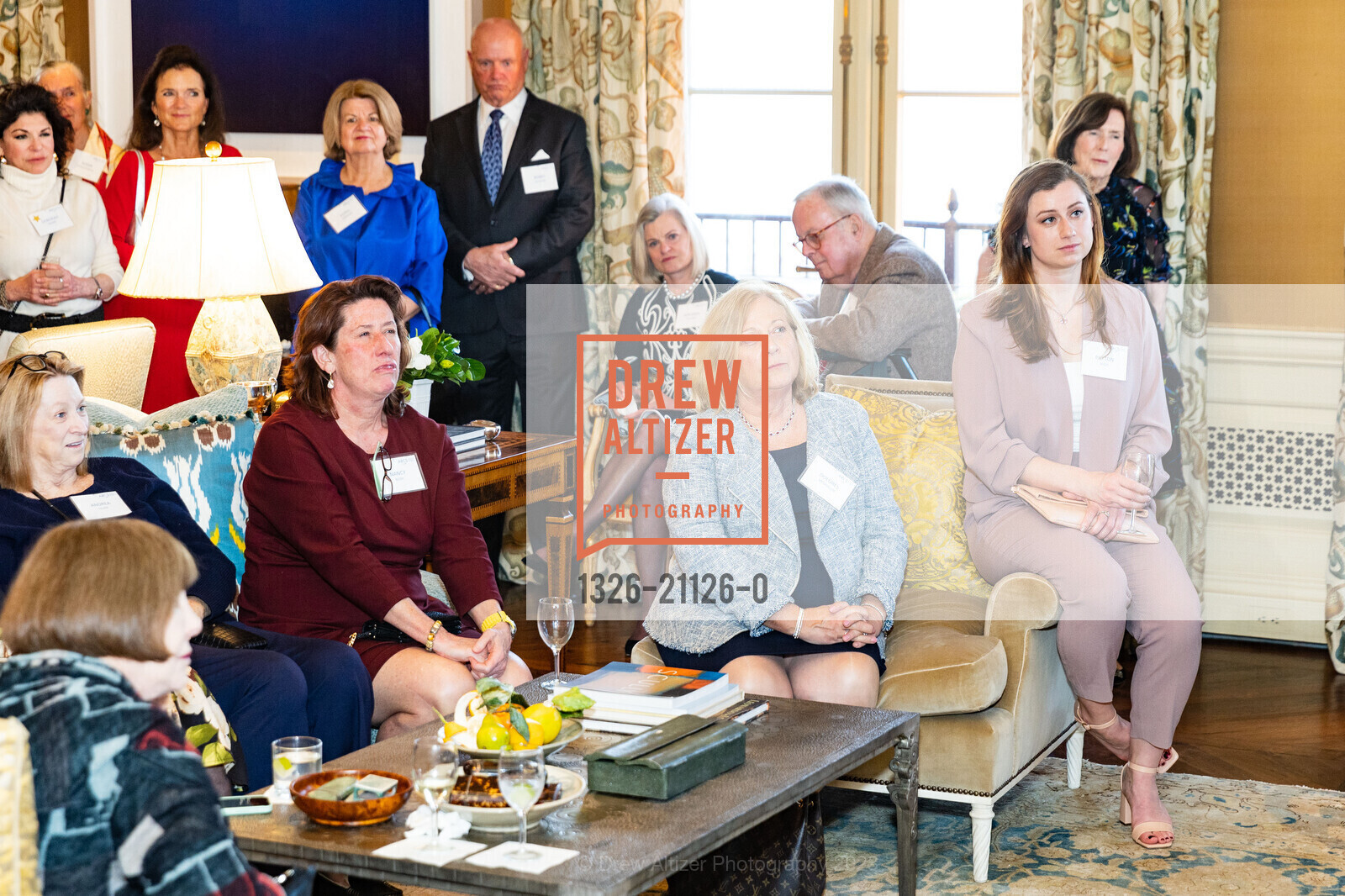 Andrea Tiller, Nancy Bush, Dolores McMullen, Payton Bush, ARCS NCC Benefactor Reception For Galileo Circle Members And Major Donors, Home of Susie Boeing @ 2006 Washington St, SF, CA 94115 US. Home of Susie Boeing @ 2006 Washington St, SF, CA 94115 US, March 30th, 2023, Photo #1326-21126-0 Andrea Tiller, Nancy Bush, Dolores McMullen, Payton Bush, Photo #1326-21126-0