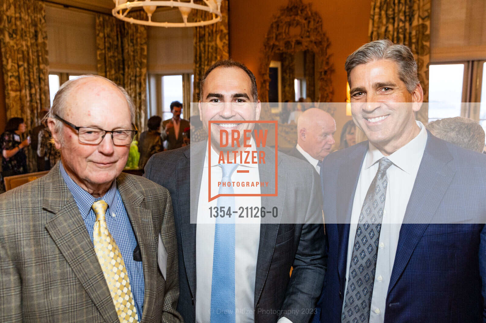 Chris Meyer, Mike Cklamovski, Gordon Langs, ARCS NCC Benefactor Reception For Galileo Circle Members And Major Donors, Home of Susie Boeing @ 2006 Washington St, SF, CA 94115 US. Home of Susie Boeing @ 2006 Washington St, SF, CA 94115 US, March 30th, 2023, Photo #1354-21126-0 Chris Meyer, Mike Cklamovski, Gordon Langs, Photo #1354-21126-0