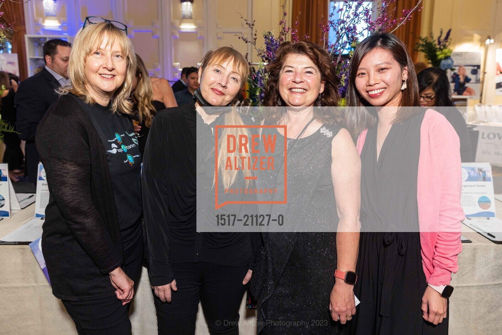 Janice Grinham, Hadia Schneitter, Amanda Hall, Karen Ip, Wine, Women, and Shoes hosted by Aquarium of The Bay, InterContinental Mark Hopkins San Francisco, an IHG Hotel @ 999 California St, SF, CA 94108 US. InterContinental Mark Hopkins San Francisco, an IHG Hotel @ 999 California St, SF, CA 94108 US, March 30th, 2023, Photo #1517-21127-0 Janice Grinham, Hadia Schneitter, Amanda Hall, Karen Ip, Photo #1517-21127-0