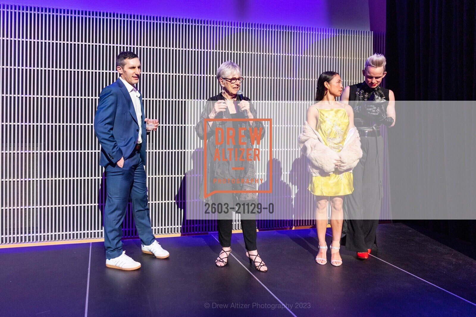 Jeremy Bannon-Neches, Brenda Way, Miche Wong, Christian Squires, ODC 2023 Dance Downtown Gala, Blue Shield of California Theater at YBCA @ CA US. Blue Shield of California Theater at YBCA @ CA US, March 31st, 2023, Photo #2603-21129-0 Jeremy Bannon-Neches, Brenda Way, Miche Wong, Christian Squires, Photo #2603-21129-0