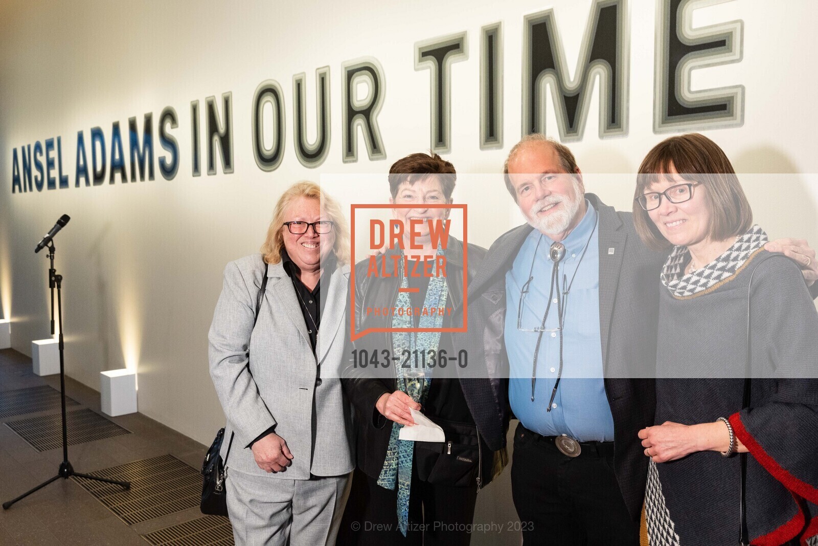 Amy Hirsch, Virginia Mayhew, John Sexton, Anna Larsen, Ansel Adams Donor Reception, de Young Museum @ 50 Hagiwara Tea Garden Dr, San Francisco, CA 94118 US. de Young Museum @ 50 Hagiwara Tea Garden Dr, San Francisco, CA 94118 US, April 13th, 2023, Photo #1043-21136-0 Amy Hirsch, Virginia Mayhew, John Sexton, Anna Larsen, Photo #1043-21136-0