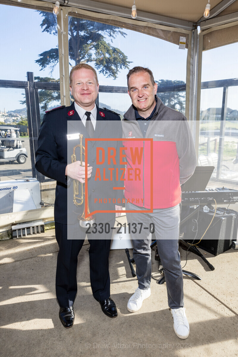 Matthew Madsen, Darren Norton, Salvation Army Golf Tournament 2023, Presidio Golf Course @ 300 Finley Rd, SF, CA 94129 US. Presidio Golf Course @ 300 Finley Rd, SF, CA 94129 US, April 14th, 2023, Photo #2330-21137-0 Matthew Madsen, Darren Norton, Photo #2330-21137-0