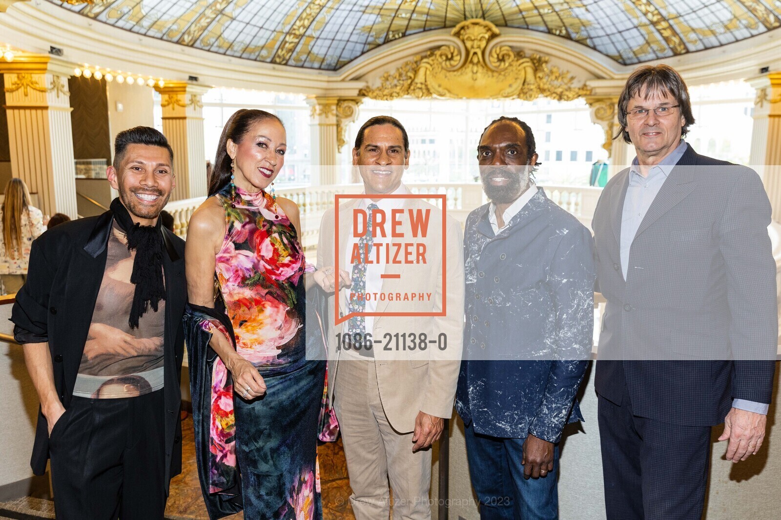 Antonio Contreras, Pat Cleveland, Ruben Flores, Kevan Hall, Paul von Ravenstein, Neiman Marcus hosts MoAD and Pat Cleveland, Neiman Marcus @ 150 Stockton St, SF, CA 94108 US. Neiman Marcus @ 150 Stockton St, SF, CA 94108 US, April 14th, 2023, Photo #1086-21138-0 Antonio Contreras, Pat Cleveland, Ruben Flores, Kevan Hall, Paul von Ravenstein, Photo #1086-21138-0