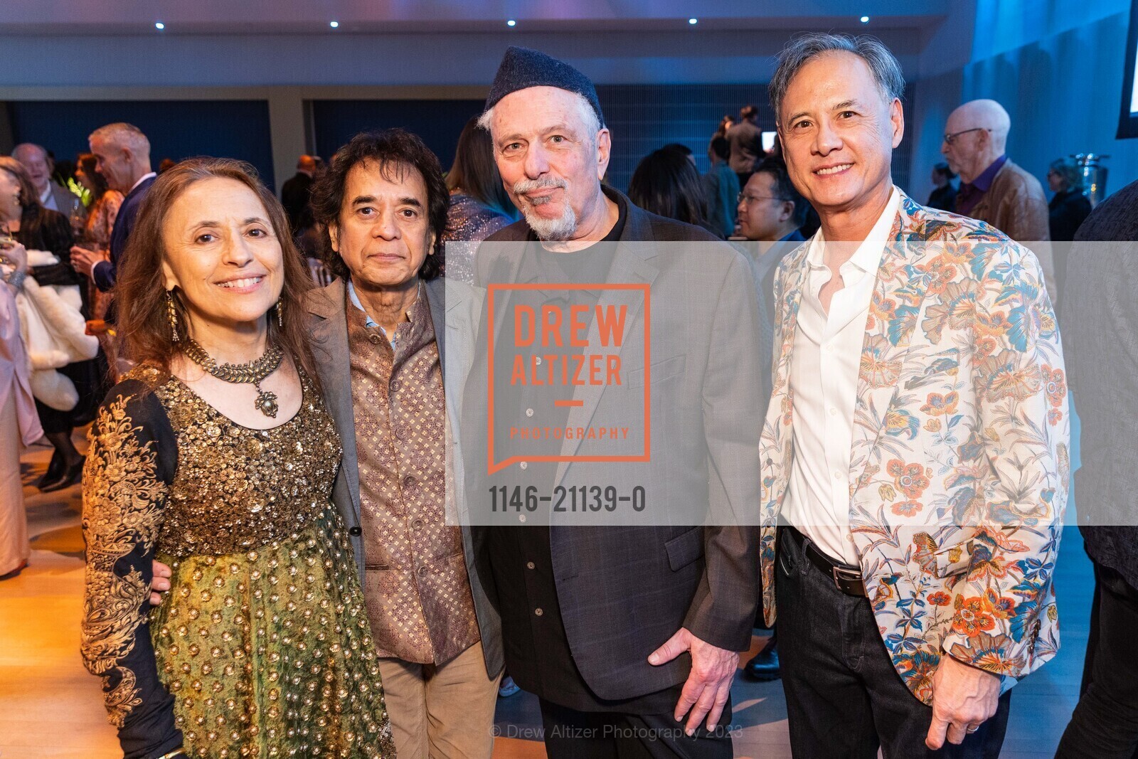 Toni Minacola, Zakir Hussein, Robert Rosenwasser, Al Wong, Alonzo King LINES Ballet 2023, Yerba Buena Center for the Arts @ 701 Mission St, San Francisco, CA 94103 US. Yerba Buena Center for the Arts @ 701 Mission St, San Francisco, CA 94103 US, April 15th, 2023, Photo #1146-21139-0 Toni Minacola, Zakir Hussein, Robert Rosenwasser, Al Wong, Photo #1146-21139-0