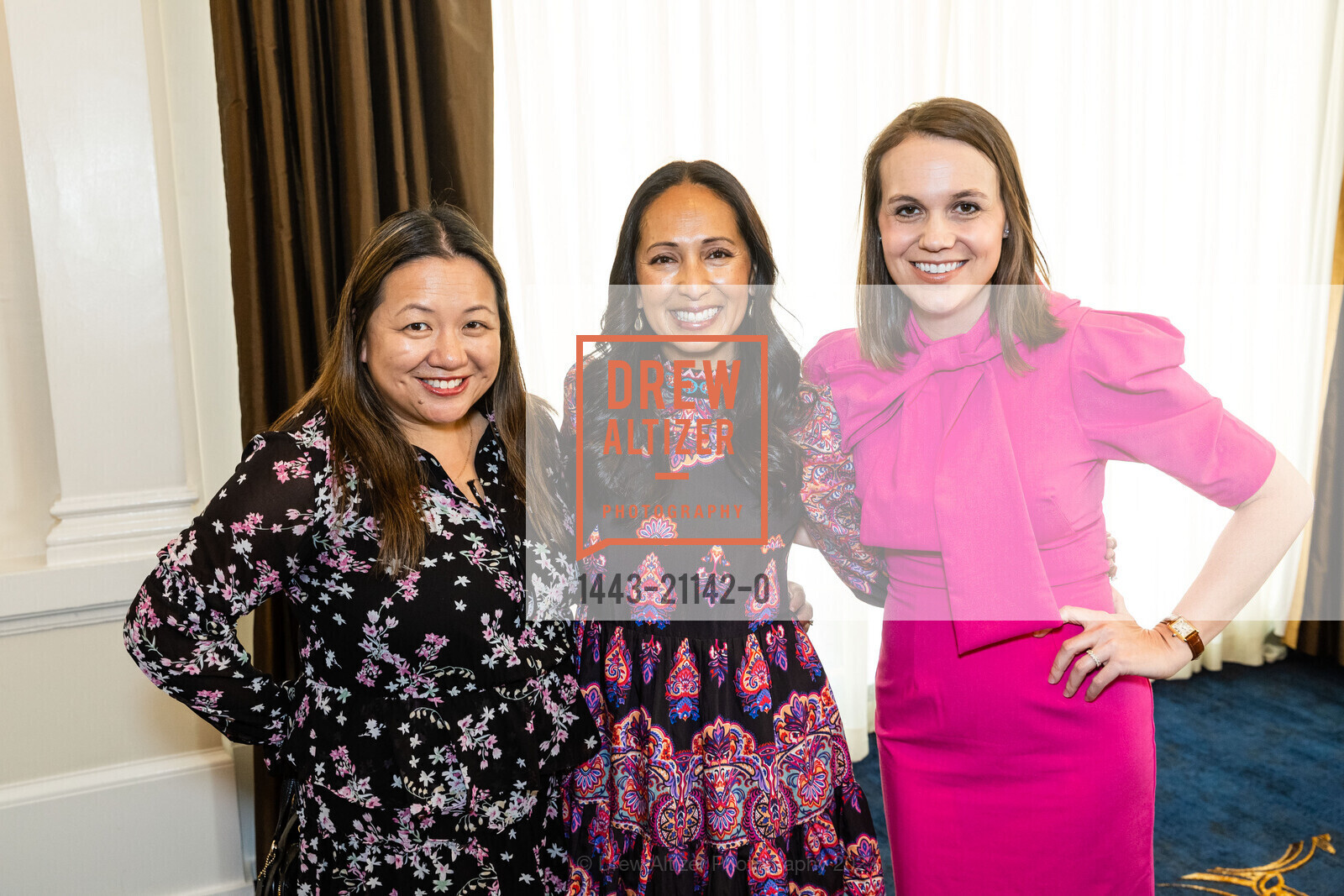 Denise Bethel, Sangeeta Landau, Heather Wilkerson, Children of Shelters Spring Luncheon 2023, The Olympic Club @ 524 Post St, SF, CA 94102 US. The Olympic Club @ 524 Post St, SF, CA 94102 US, April 18th, 2023, Photo #1443-21142-0 Denise Bethel, Sangeeta Landau, Heather Wilkerson, Photo #1443-21142-0