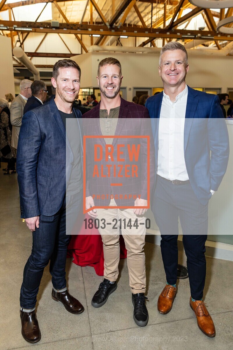 Brian Carter, Austin Riley, Ryan McKeel, SF SPCA 155th Anniversary Celebration 2023, San Francisco SPCA, 201 Alabama St, SF, CA 94103. San Francisco SPCA, 201 Alabama St, SF, CA 94103, April 18th, 2023, Photo #1803-21144-0 Brian Carter, Austin Riley, Ryan McKeel, Photo #1803-21144-0