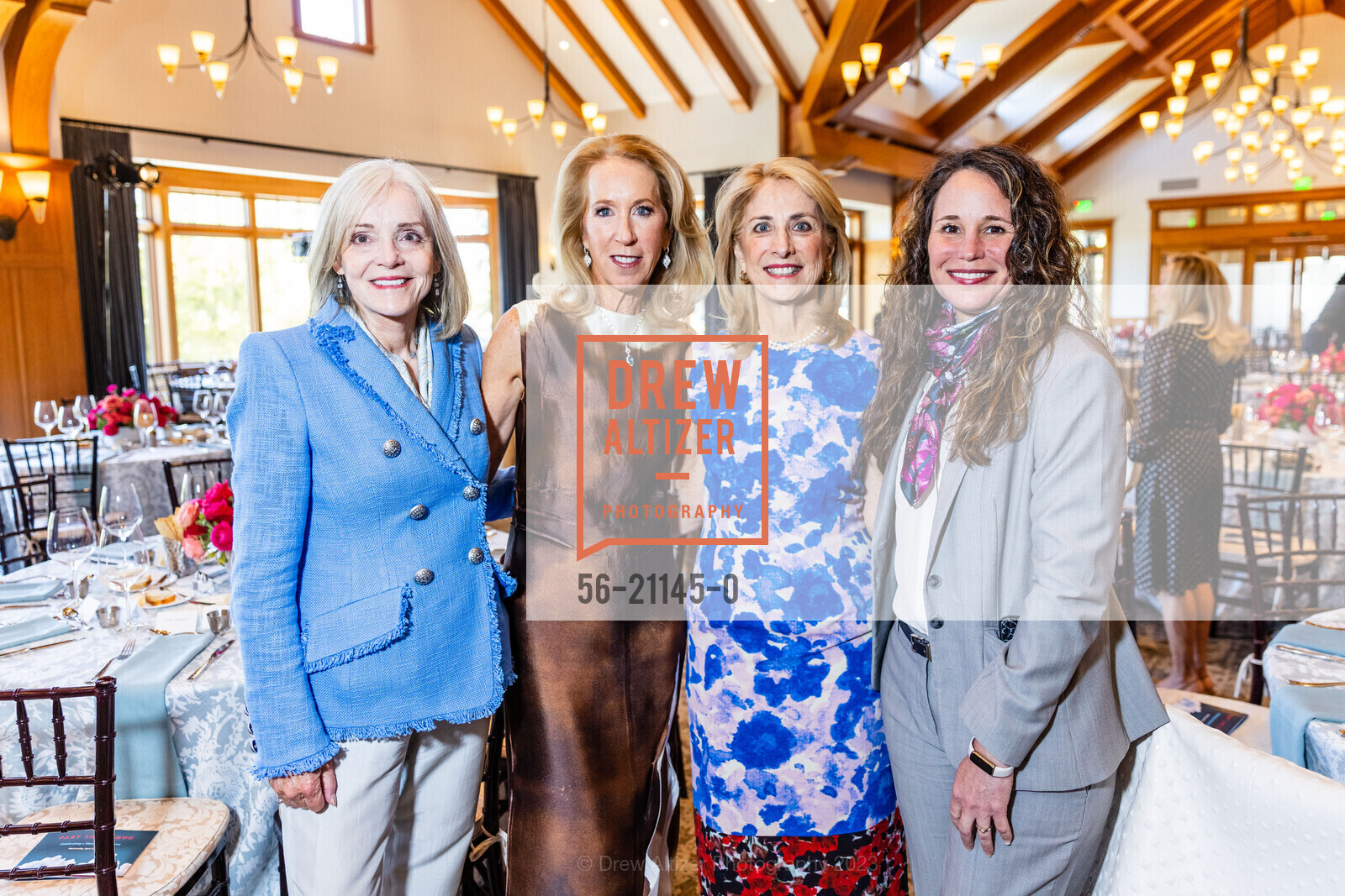 Paula Robichaud, Mikey Hoag, Stephanie Harman, Joanne Pike, Part The Cloud Luncheon 2023, Sharon Heights Golf and Country Club @ 2900 Sand Hill Rd, Menlo Park, CA 94025 US. Sharon Heights Golf and Country Club @ 2900 Sand Hill Rd, Menlo Park, CA 94025 US, April 19th, 2023, Photo #56-21145-0 Paula Robichaud, Mikey Hoag, Stephanie Harman, Joanne Pike, Photo #56-21145-0