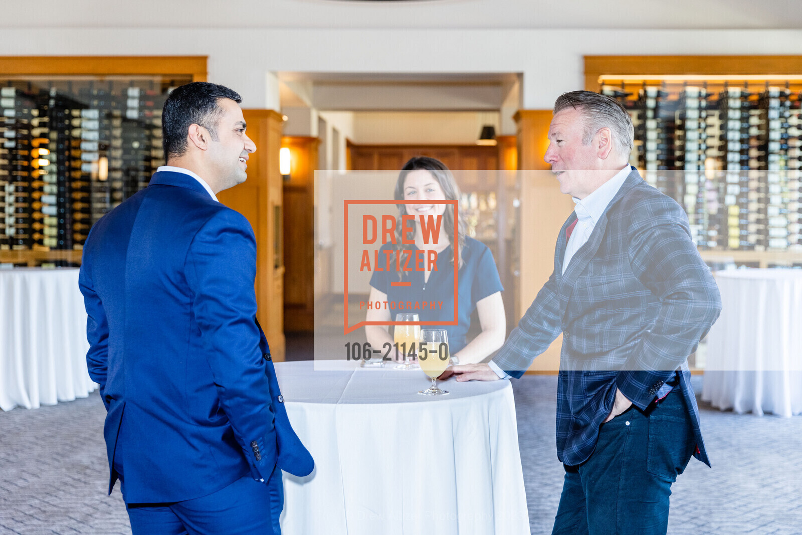 Raj Devnani, Meghan Kiley, Dennis Hearst, Part The Cloud Luncheon 2023, Sharon Heights Golf and Country Club @ 2900 Sand Hill Rd, Menlo Park, CA 94025 US. Sharon Heights Golf and Country Club @ 2900 Sand Hill Rd, Menlo Park, CA 94025 US, April 19th, 2023, Photo #106-21145-0 Raj Devnani, Meghan Kiley, Dennis Hearst, Photo #106-21145-0