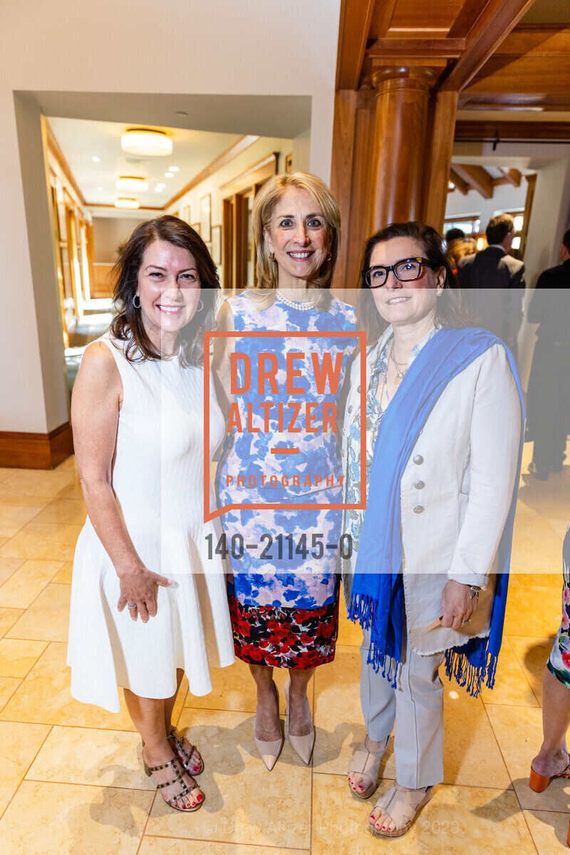 Debra McLean, Stephanie Harman, Edita Robinson, Part The Cloud Luncheon 2023, Sharon Heights Golf and Country Club @ 2900 Sand Hill Rd, Menlo Park, CA 94025 US. Sharon Heights Golf and Country Club @ 2900 Sand Hill Rd, Menlo Park, CA 94025 US, April 19th, 2023, Photo #140-21145-0 Debra McLean, Stephanie Harman, Edita Robinson, Photo #140-21145-0