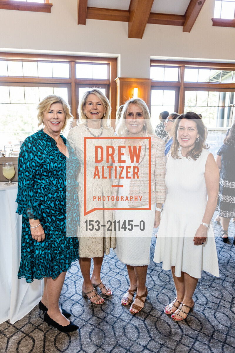 Heather Pence, Lauren Koenig, Sally Kruse, Debra McLean, Part The Cloud Luncheon 2023, Sharon Heights Golf and Country Club @ 2900 Sand Hill Rd, Menlo Park, CA 94025 US. Sharon Heights Golf and Country Club @ 2900 Sand Hill Rd, Menlo Park, CA 94025 US, April 19th, 2023, Photo #153-21145-0 Heather Pence, Lauren Koenig, Sally Kruse, Debra McLean, Photo #153-21145-0
