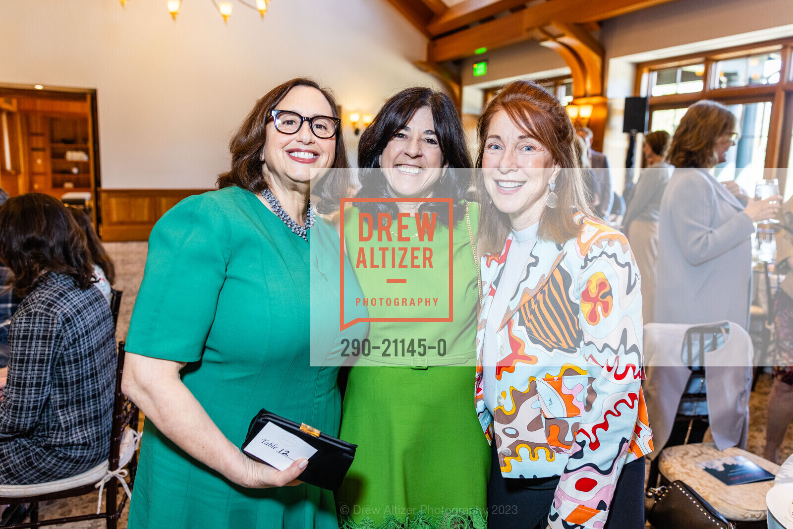 Debbie Stern, Dana Eckert, Melanie Hatchell, Part The Cloud Luncheon 2023, Sharon Heights Golf and Country Club @ 2900 Sand Hill Rd, Menlo Park, CA 94025 US. Sharon Heights Golf and Country Club @ 2900 Sand Hill Rd, Menlo Park, CA 94025 US, April 19th, 2023, Photo #290-21145-0 Debbie Stern, Dana Eckert, Melanie Hatchell, Photo #290-21145-0