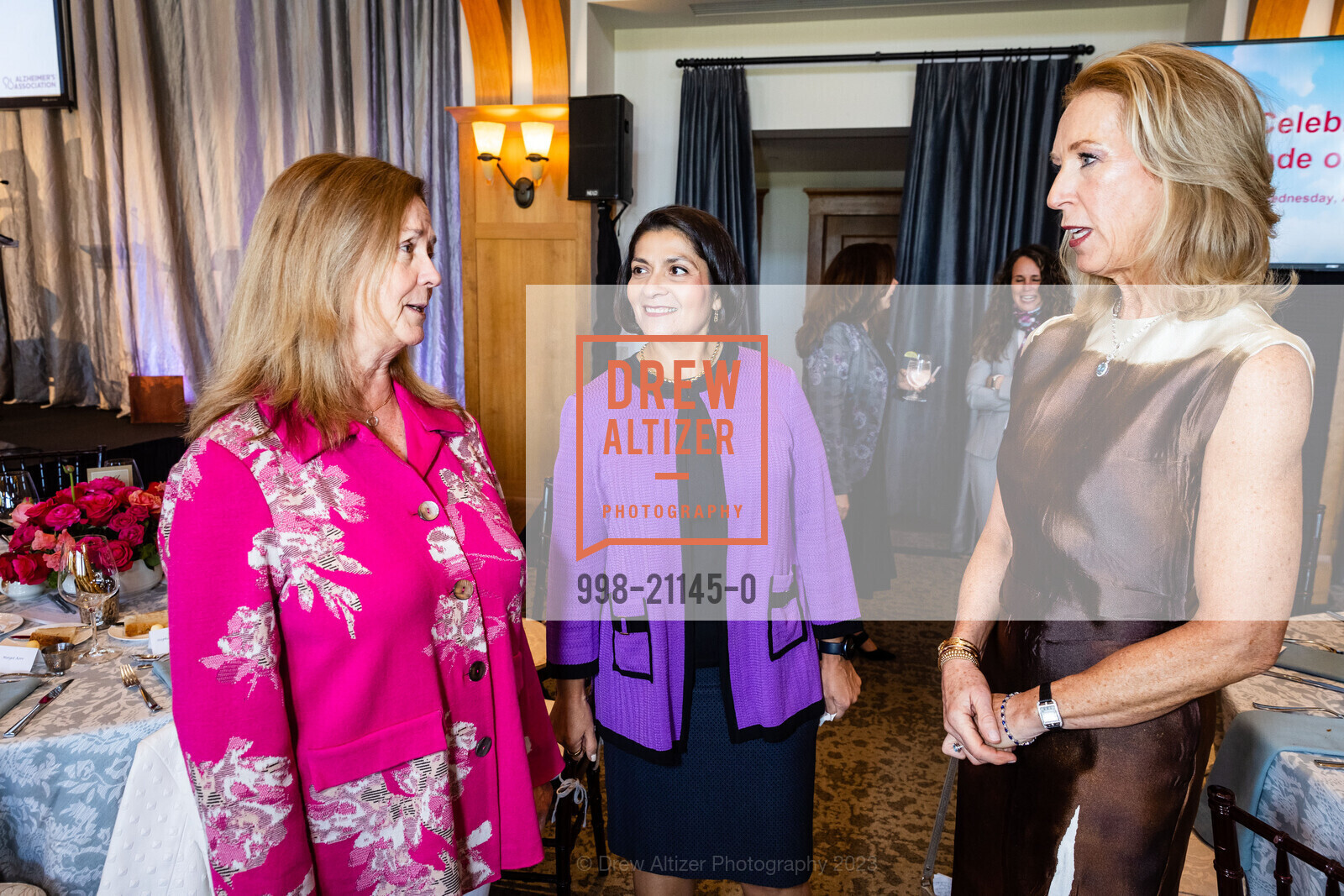 Suzanne Craft, Maria Carillo, Ph.D., Mikey Hoag, Part The Cloud Luncheon 2023, Sharon Heights Golf and Country Club @ 2900 Sand Hill Rd, Menlo Park, CA 94025 US. Sharon Heights Golf and Country Club @ 2900 Sand Hill Rd, Menlo Park, CA 94025 US, April 19th, 2023, Photo #998-21145-0 Suzanne Craft, Maria Carillo, Ph.D., Mikey Hoag, Photo #998-21145-0
