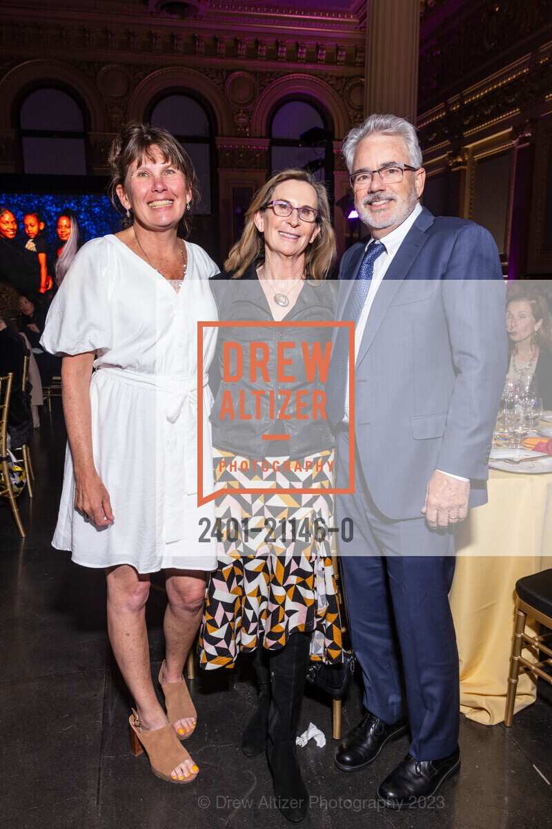 Erica Kisch, Marilou Karp, Ken O'Brien, Compass Family Services Spring Gala 2023, The Hibernia @ 1 Jones St, SF, CA 94102 US. The Hibernia @ 1 Jones St, SF, CA 94102 US, April 19th, 2023, Photo #2401-21146-0 Erica Kisch, Marilou Karp, Ken O'Brien, Photo #2401-21146-0