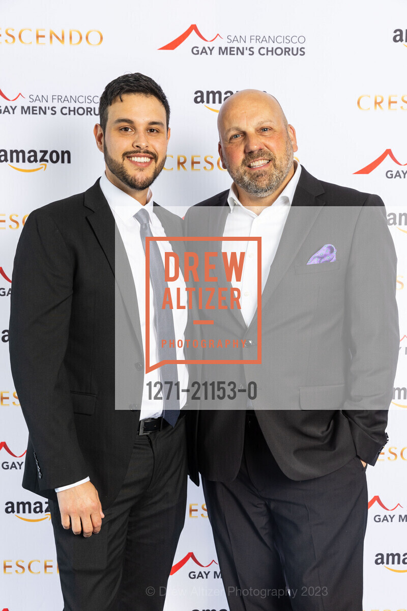 Gabriel Nunez, Chris Padula, Board Vice Chair, SF Gay Men's Chorus Crescendo Gala 2023, Four Seasons Hotel @ 757 Market St, SF, CA 94103 US. Four Seasons Hotel @ 757 Market St, SF, CA 94103 US, April 22nd, 2023, Photo #1271-21153-0 Gabriel Nunez, Chris Padula, Board Vice Chair, Photo #1271-21153-0