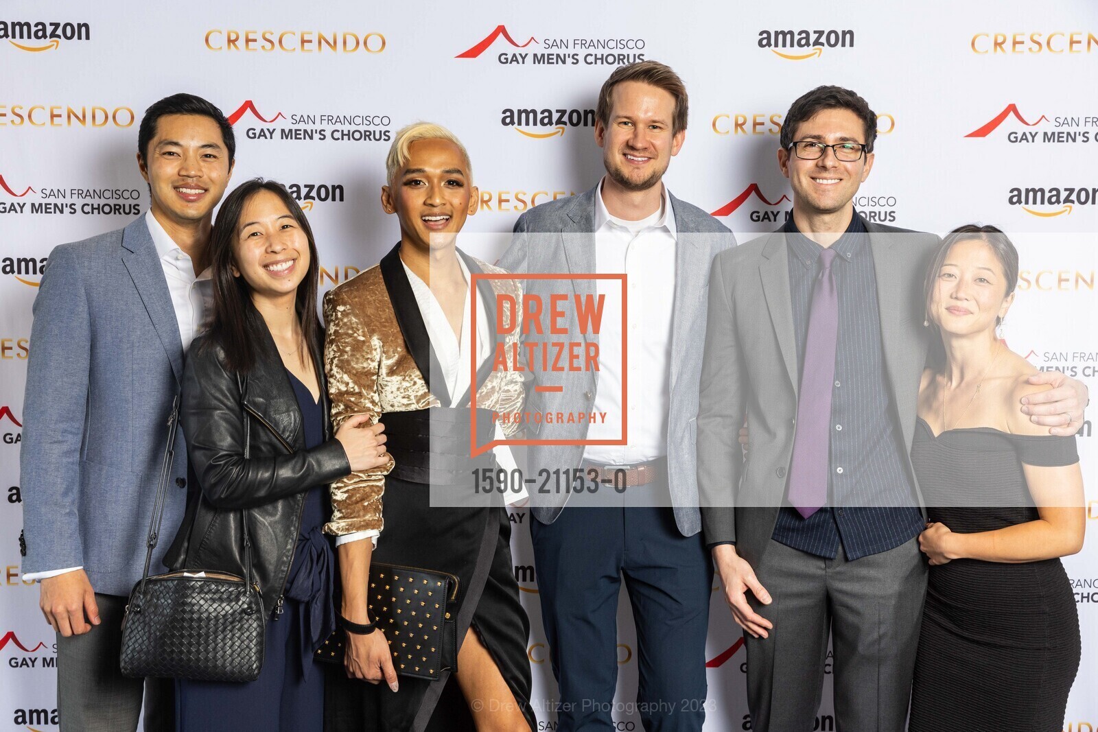 Eric Lee, Sherry Lee, Vinney Le, Phillip Klimke, Sawyer Cohen, Bethany Tsui, SF Gay Men's Chorus Crescendo Gala 2023, Four Seasons Hotel @ 757 Market St, SF, CA 94103 US. Four Seasons Hotel @ 757 Market St, SF, CA 94103 US, April 22nd, 2023, Photo #1590-21153-0 Eric Lee, Sherry Lee, Vinney Le, Phillip Klimke, Sawyer Cohen, Bethany Tsui, Photo #1590-21153-0