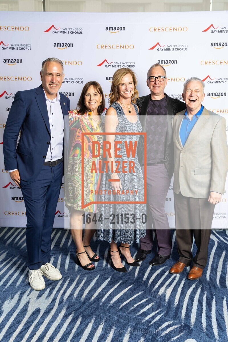 John Geschke, Denise Geschke, Adrienne Foley, Pete Litwinowicz, Richard Robertson, SF Gay Men's Chorus Crescendo Gala 2023, Four Seasons Hotel @ 757 Market St, SF, CA 94103 US. Four Seasons Hotel @ 757 Market St, SF, CA 94103 US, April 22nd, 2023, Photo #1644-21153-0 John Geschke, Denise Geschke, Adrienne Foley, Pete Litwinowicz, Richard Robertson, Photo #1644-21153-0