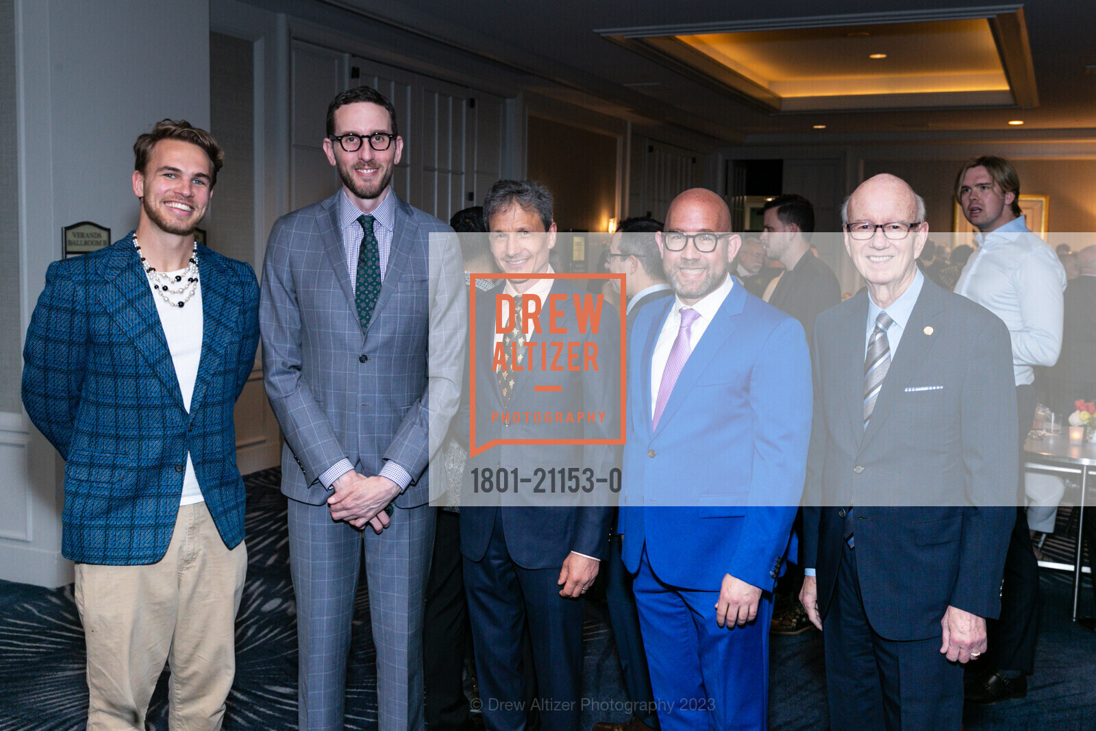 Erik Mebust, Scott Wiener, Caesar Alexzander, Rafael Mandelman, Tom Horn, SF Gay Men's Chorus Crescendo Gala 2023, Four Seasons Hotel @ 757 Market St, SF, CA 94103 US. Four Seasons Hotel @ 757 Market St, SF, CA 94103 US, April 22nd, 2023, Photo #1801-21153-0 Erik Mebust, Scott Wiener, Caesar Alexzander, Rafael Mandelman, Tom Horn, Photo #1801-21153-0