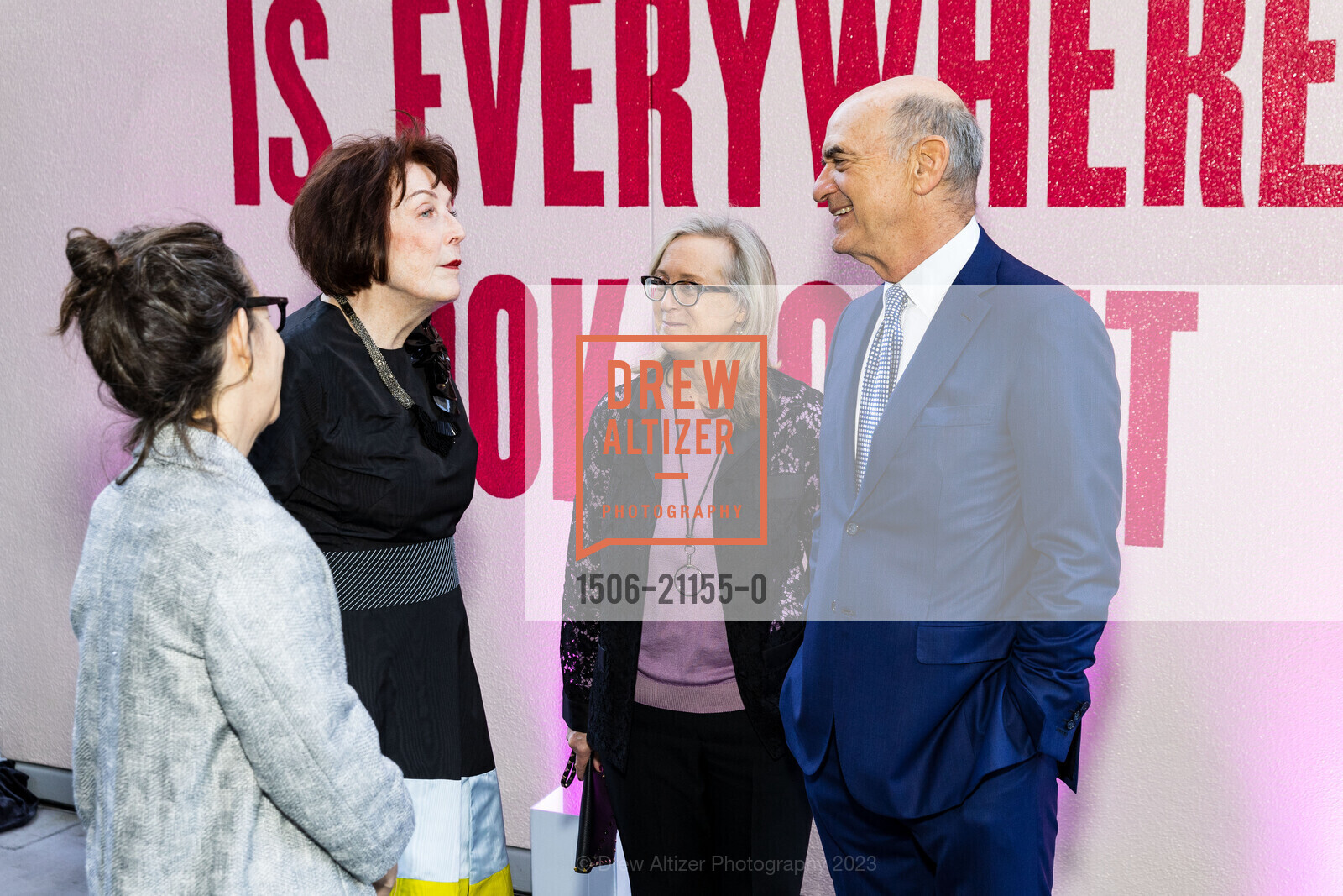 Katy Siegel, Marilyn Minter, Janet Bishop, Bob Fisher, SFMOMA's 2023 Art Bash, SFMOMA. 151 Third Street, April 19th, 2023, Photo #1506-21155-0 Katy Siegel, Marilyn Minter, Janet Bishop, Bob Fisher, Photo #1506-21155-0