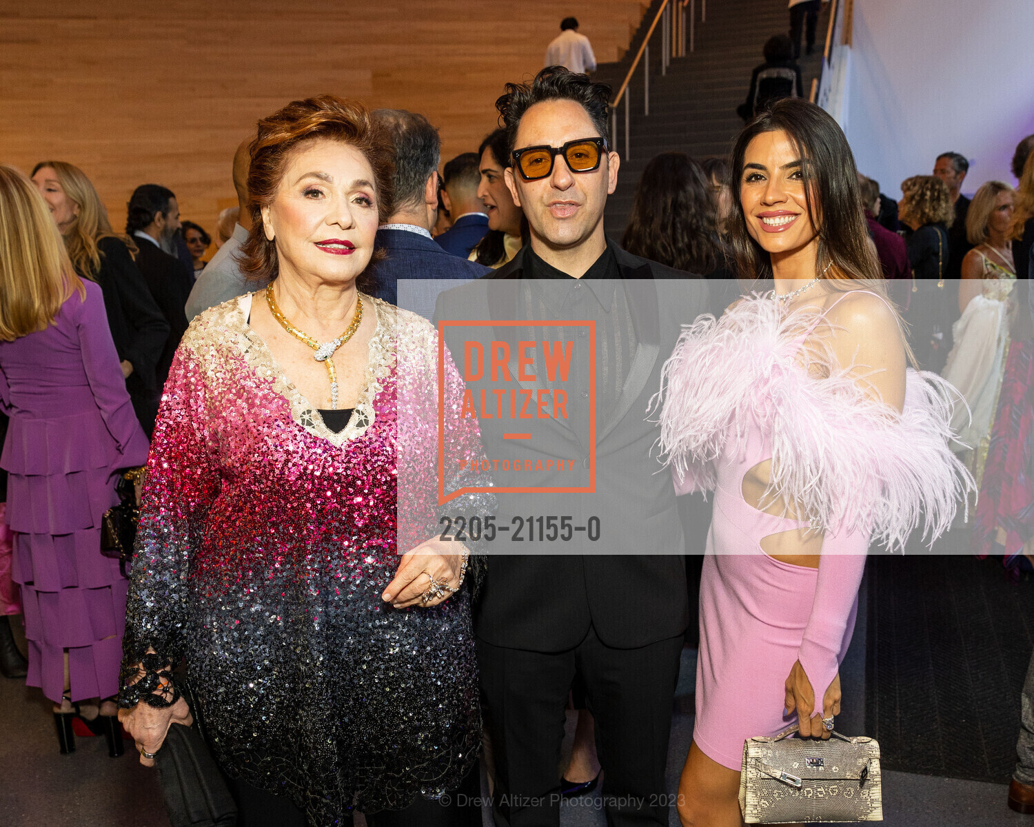 Maria Manetti Shrem, Mauro Aprile Zanetti, Pantea Grover, SFMOMA's 2023 Art Bash, SFMOMA. 151 Third Street, April 19th, 2023, Photo #2205-21155-0 Maria Manetti Shrem, Mauro Aprile Zanetti, Pantea Grover, Photo #2205-21155-0