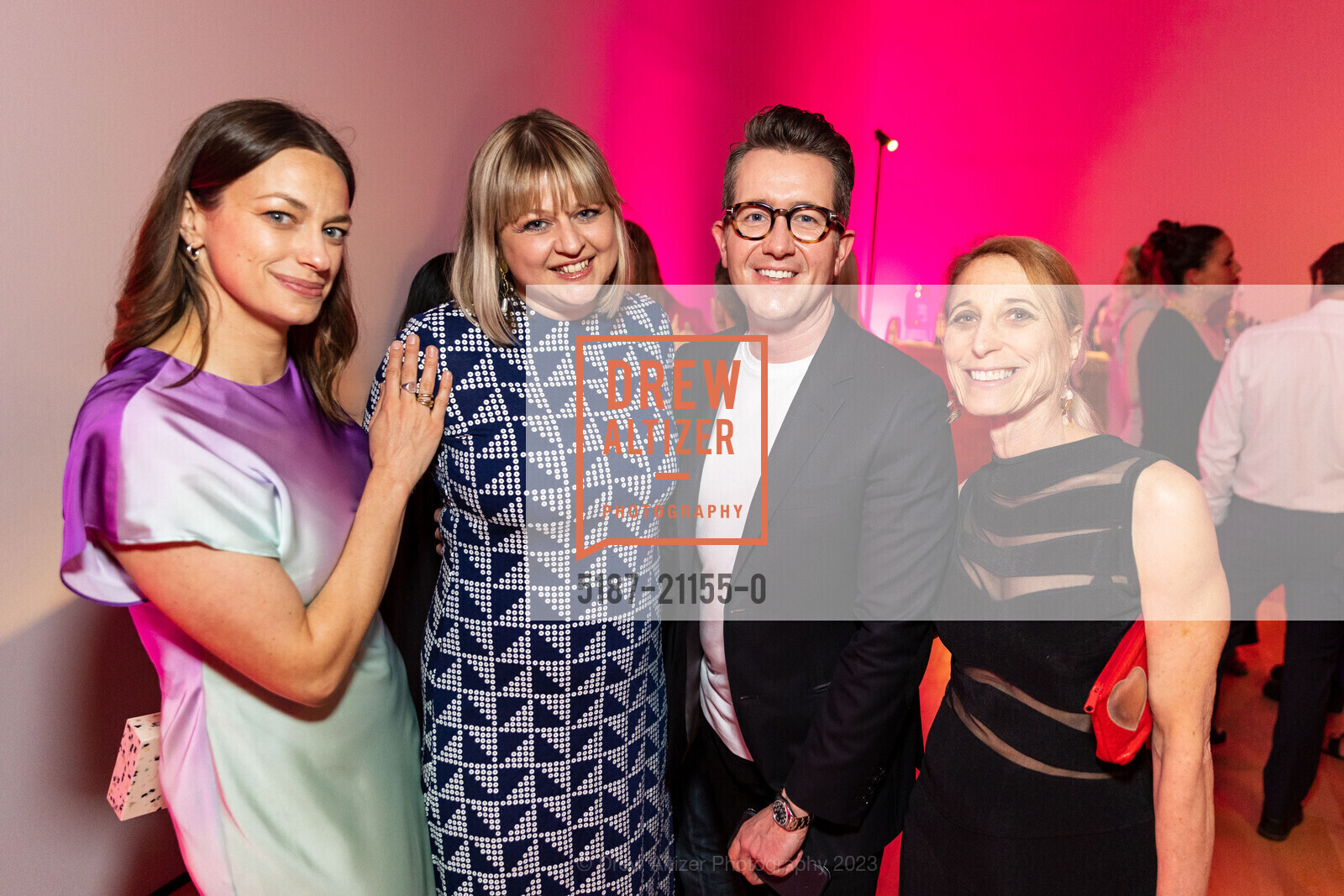 Jacqueline Rais, Alexis Gordon, Justin Glasson, Miso Blatt, SFMOMA's 2023 Art Bash, SFMOMA. 151 Third Street, April 19th, 2023, Photo #5187-21155-0 Jacqueline Rais, Alexis Gordon, Justin Glasson, Miso Blatt, Photo #5187-21155-0