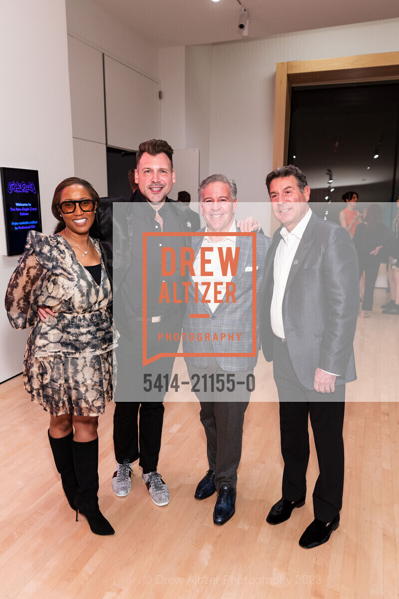 Carla Haines, Caleb Bennett Waugh, Gregg Lynn, Glenn Risso, SFMOMA's 2023 Art Bash, SFMOMA. 151 Third Street, April 19th, 2023, Photo #5414-21155-0 Carla Haines, Caleb Bennett Waugh, Gregg Lynn, Glenn Risso, Photo #5414-21155-0