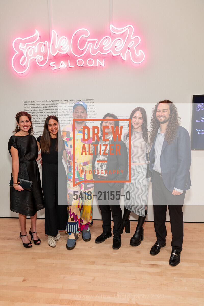Sally Martin Katz, Sara Wessen Chang, Greg Flood, Raniel Del Rosario, Lindsay Huber, Adam Swig, SFMOMA's 2023 Art Bash, SFMOMA. 151 Third Street, April 19th, 2023, Photo #5418-21155-0 Sally Martin Katz, Sara Wessen Chang, Greg Flood, Raniel Del Rosario, Lindsay Huber, Adam Swig, Photo #5418-21155-0
