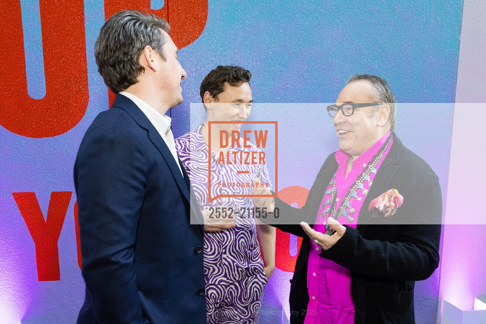 Mark George, Max Obata, Stanlee Gatti, SFMOMA's 2023 Art Bash, SFMOMA. 151 Third Street, April 19th, 2023, Photo #2552-21155-0 Mark George, Max Obata, Stanlee Gatti, Photo #2552-21155-0