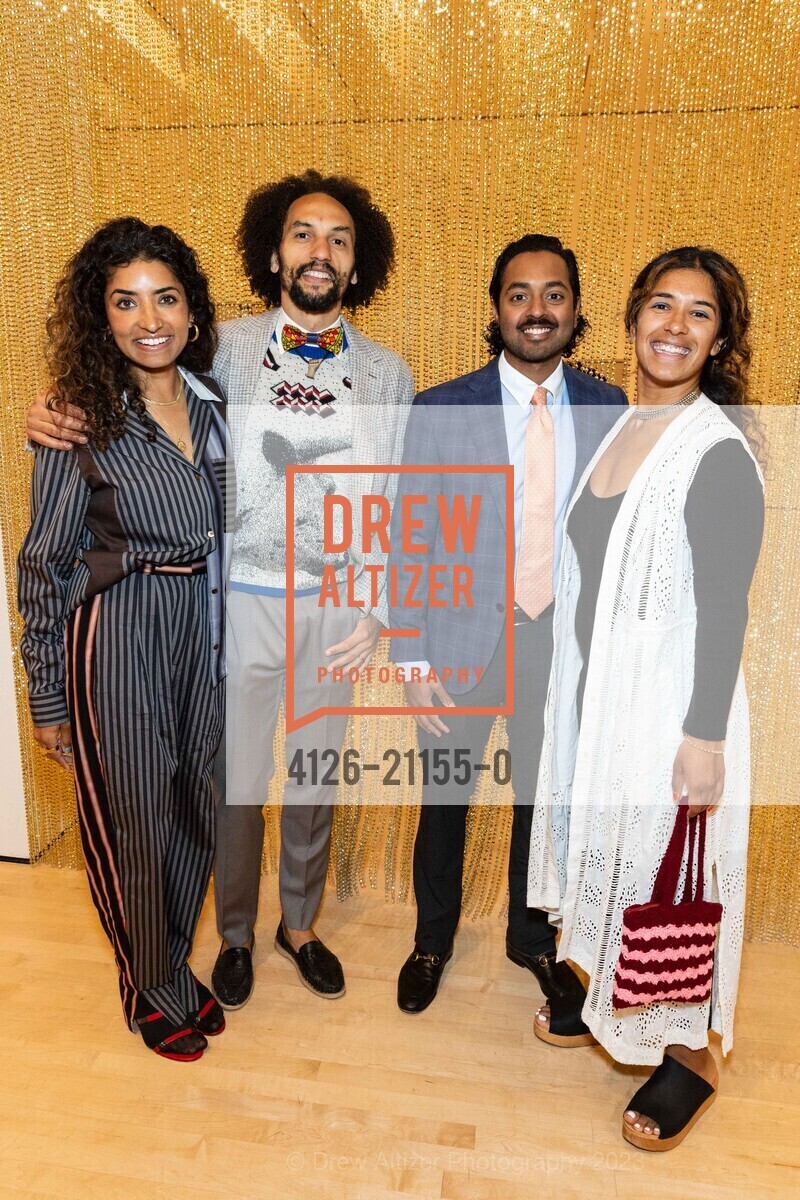 Anarghya Vardhana, JJ Jackson, Mohnish Narlanka, Aishwarya Vardhana, SFMOMA's 2023 Art Bash, SFMOMA. 151 Third Street, April 19th, 2023, Photo #4126-21155-0 Anarghya Vardhana, JJ Jackson, Mohnish Narlanka, Aishwarya Vardhana, Photo #4126-21155-0