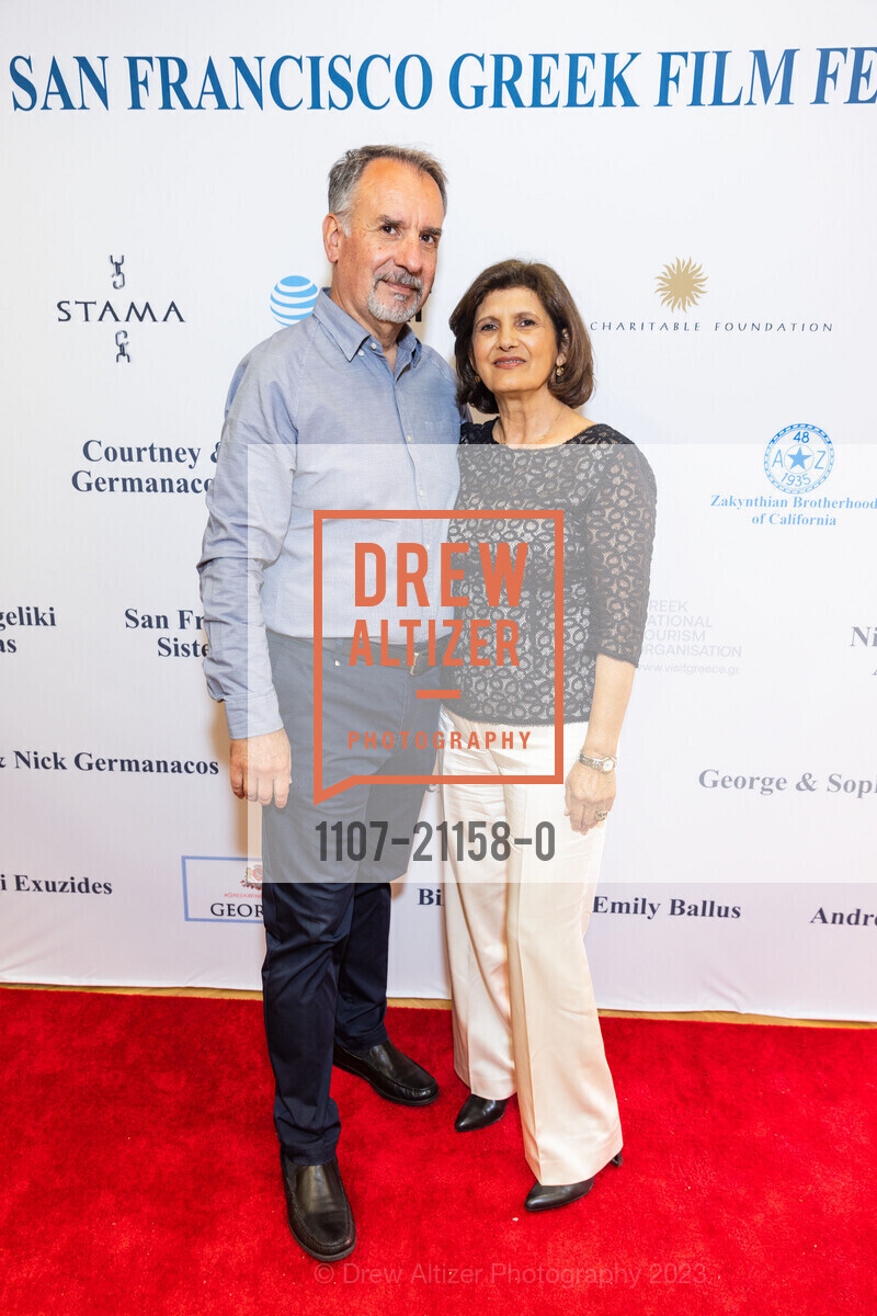 Costas Karantzas, Angeliki Karantzas, 20th Annual SF Greek Film Festival Opening Night, Delancey Street Screening Room. 600 The Embarcadero, San Francisco, CA 94107, April 22nd, 2023, Photo #1107-21158-0 Costas Karantzas, Angeliki Karantzas, Photo #1107-21158-0