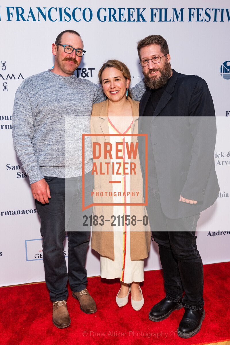 Alexander Germanacos, Courtney Germanacos, Panos Gakis, 20th Annual SF Greek Film Festival Opening Night, Delancey Street Screening Room. 600 The Embarcadero, San Francisco, CA 94107, April 22nd, 2023, Photo #2183-21158-0 Alexander Germanacos, Courtney Germanacos, Panos Gakis, Photo #2183-21158-0