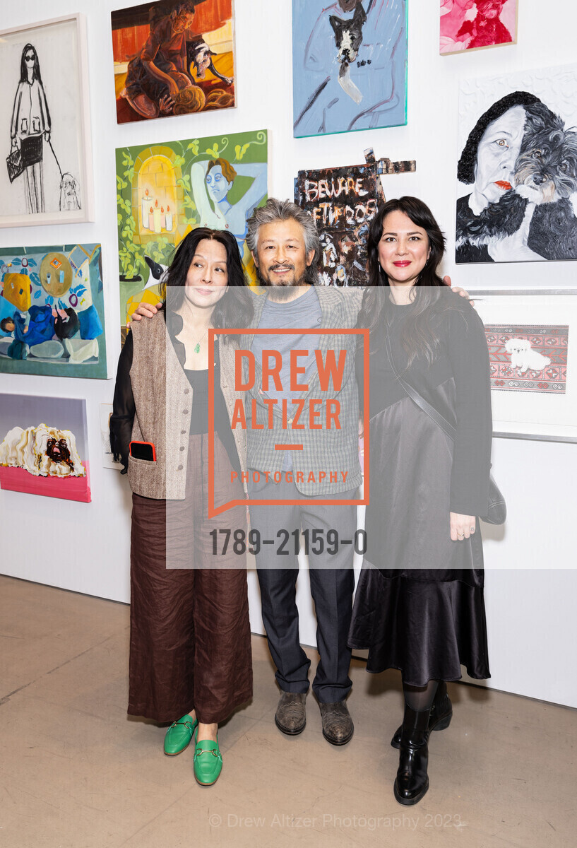 Tiang Ding, Wanxin Zhang, Aleesa Alexander, "Some Dogs" Gallery Opening 2023, 419 10th St. 419 10th St, SF, CA 94103, April 23rd, 2023, Photo #1789-21159-0 Tiang Ding, Wanxin Zhang, Aleesa Alexander, Photo #1789-21159-0
