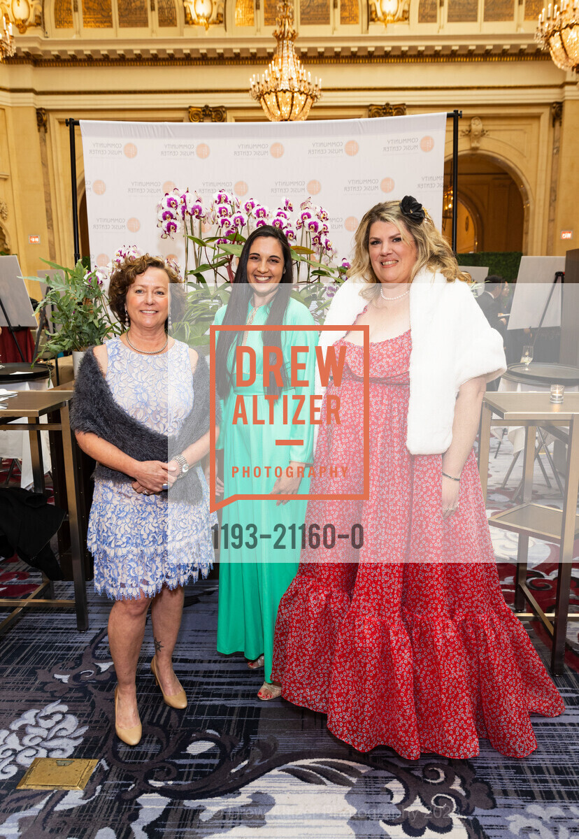 Leslie Gambon, Sarah D'Souza, Sabrina Raphael, "In Full Bloom" Community Music Center's 2023 Spring Gala, The Palace Hotel, a Luxury Collection Hotel @ 2 New Montgomery St, SF, CA 94105 US. The Palace Hotel, a Luxury Collection Hotel @ 2 New Montgomery St, SF, CA 94105 US, April 24th, 2023, Photo #1193-21160-0 Leslie Gambon, Sarah D'Souza, Sabrina Raphael, Photo #1193-21160-0
