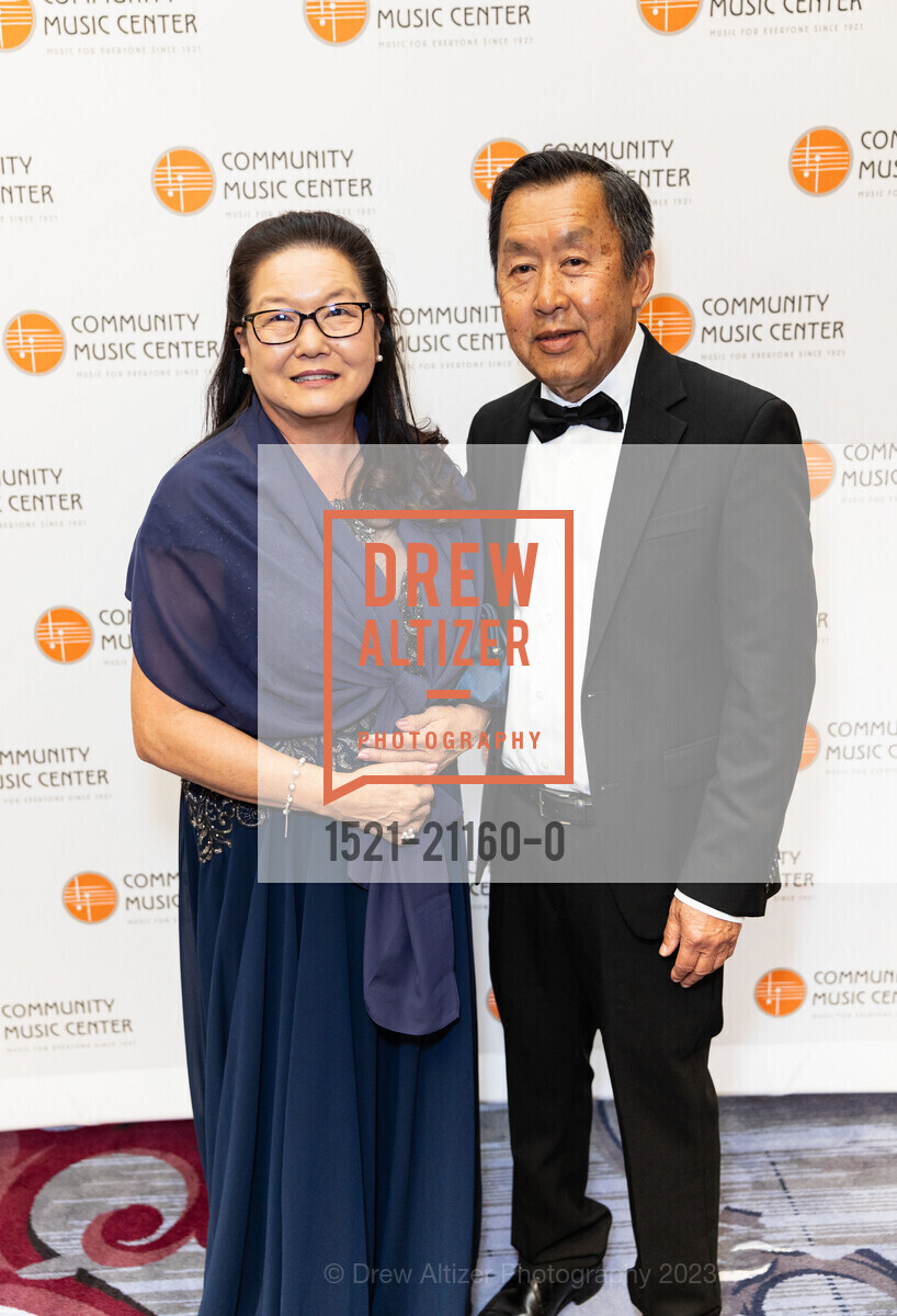 Margaret Garde, Terry Lim, "In Full Bloom" Community Music Center's 2023 Spring Gala, The Palace Hotel, a Luxury Collection Hotel @ 2 New Montgomery St, SF, CA 94105 US. The Palace Hotel, a Luxury Collection Hotel @ 2 New Montgomery St, SF, CA 94105 US, April 24th, 2023, Photo #1521-21160-0 Margaret Garde, Terry Lim, Photo #1521-21160-0