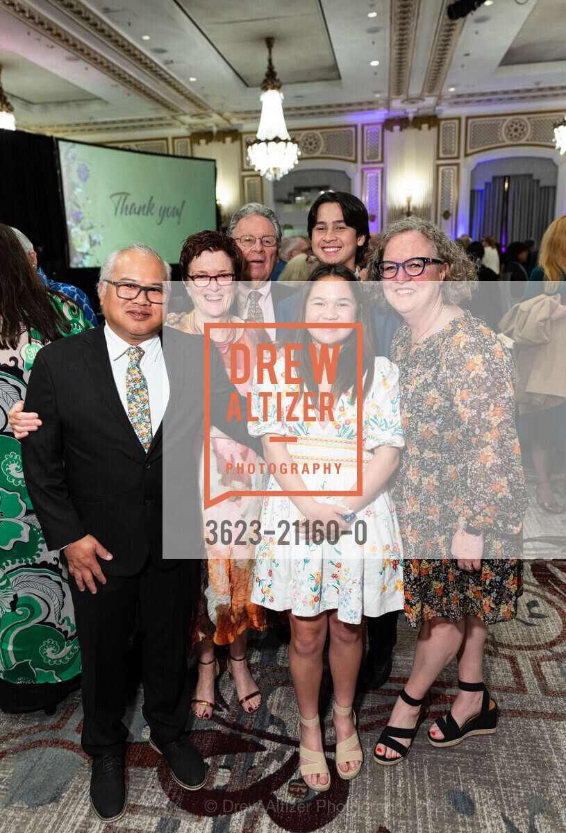 Paul Manangan, Catharine Kalin, John Kalin, Oliver Manangan, Kalin Manangan, Mare Manangan, "In Full Bloom" Community Music Center's 2023 Spring Gala, The Palace Hotel, a Luxury Collection Hotel @ 2 New Montgomery St, SF, CA 94105 US. The Palace Hotel, a Luxury Collection Hotel @ 2 New Montgomery St, SF, CA 94105 US, April 24th, 2023, Photo #3623-21160-0 Paul Manangan, Catharine Kalin, John Kalin, Oliver Manangan, Kalin Manangan, Mare Manangan, Photo #3623-21160-0
