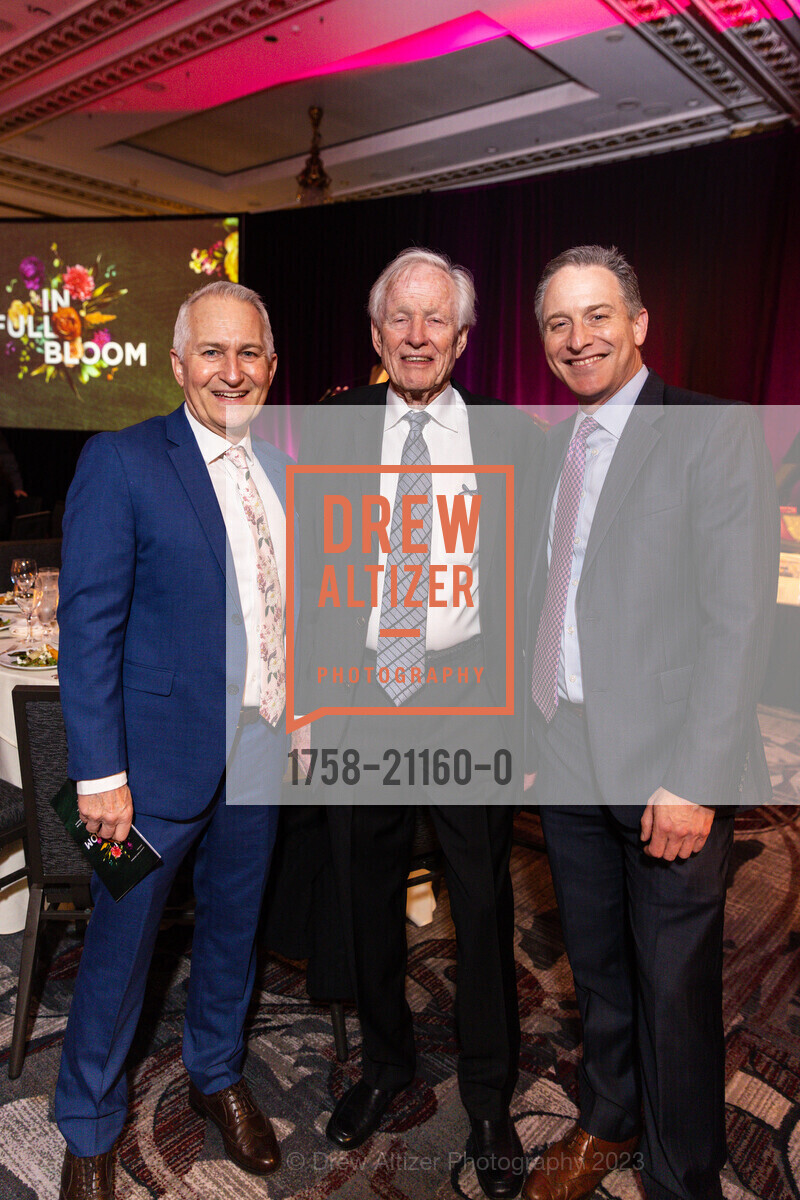 Curt Branom, Bob Ellis, Jeremy Geffen, "In Full Bloom" Community Music Center's 2023 Spring Gala, The Palace Hotel, a Luxury Collection Hotel @ 2 New Montgomery St, SF, CA 94105 US. The Palace Hotel, a Luxury Collection Hotel @ 2 New Montgomery St, SF, CA 94105 US, April 24th, 2023, Photo #1758-21160-0 Curt Branom, Bob Ellis, Jeremy Geffen, Photo #1758-21160-0