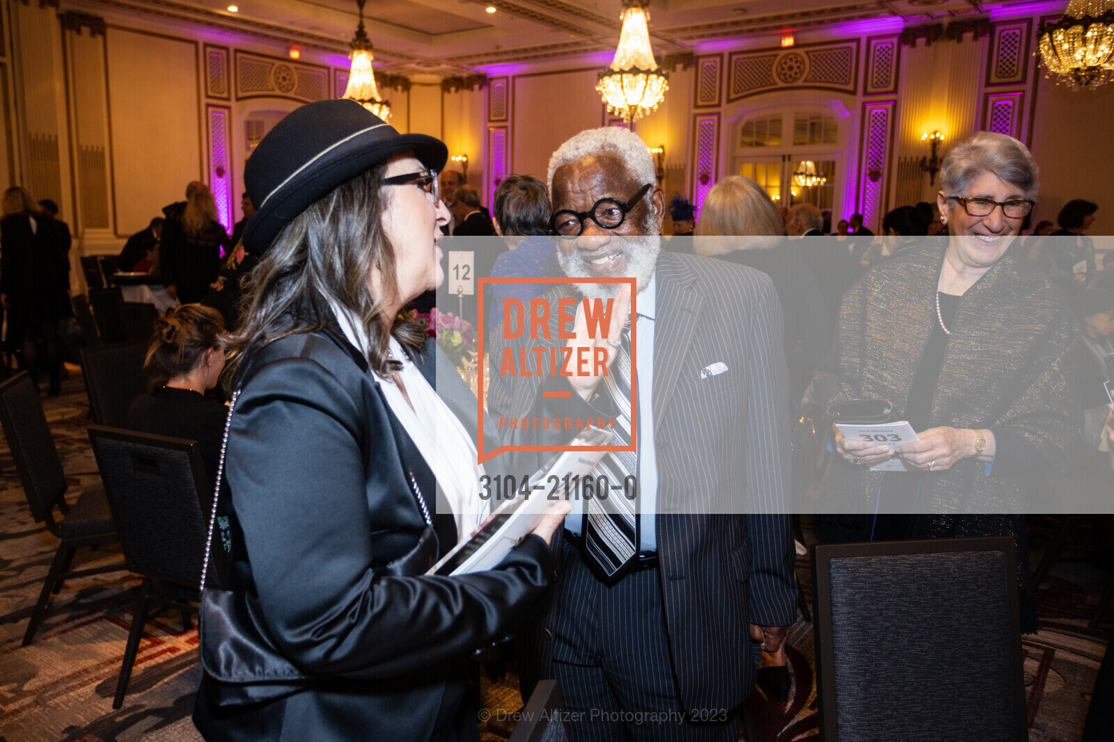 Rebeca Mauleon, Toye Moses, "In Full Bloom" Community Music Center's 2023 Spring Gala, The Palace Hotel, a Luxury Collection Hotel @ 2 New Montgomery St, SF, CA 94105 US. The Palace Hotel, a Luxury Collection Hotel @ 2 New Montgomery St, SF, CA 94105 US, April 24th, 2023, Photo #3104-21160-0 Rebeca Mauleon, Toye Moses, Photo #3104-21160-0