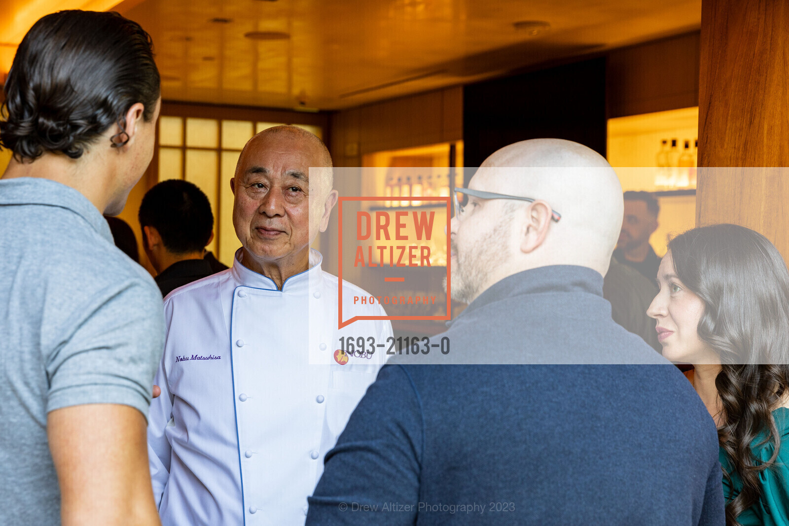 Michael Olmstead, Chef Nobu Matsuhisa, Jesus Sanchez, Garden Reveal Party at Nobu 2023, Nobu Hotel Palo Alto @ 180 Hamilton Ave, Palo Alto, CA 94301 US. Nobu Hotel Palo Alto @ 180 Hamilton Ave, Palo Alto, CA 94301 US, April 26th, 2023, Photo #1693-21163-0 Michael Olmstead, Chef Nobu Matsuhisa, Jesus Sanchez, Photo #1693-21163-0